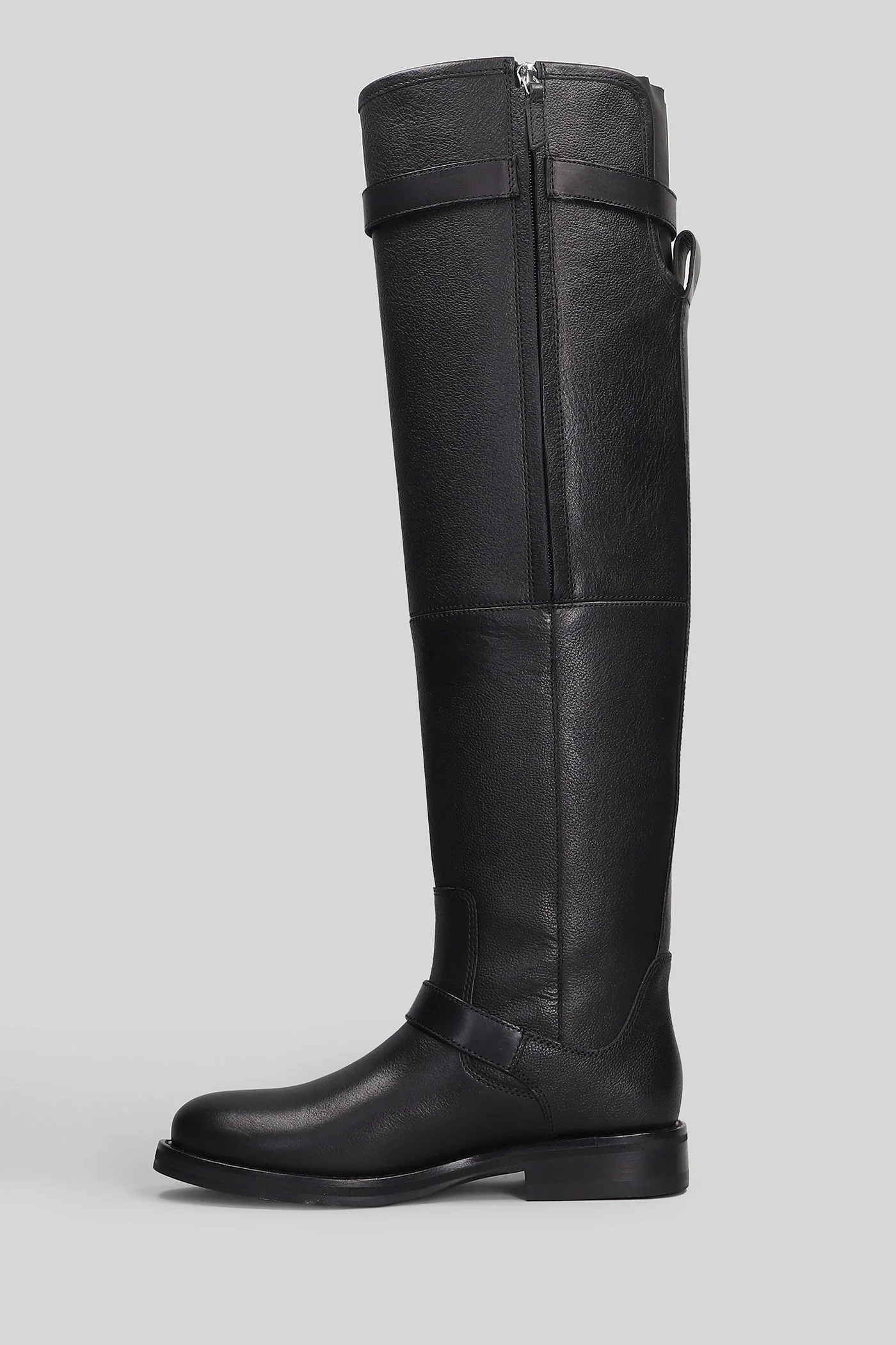 Noah low heels boots in black leather - Image 3