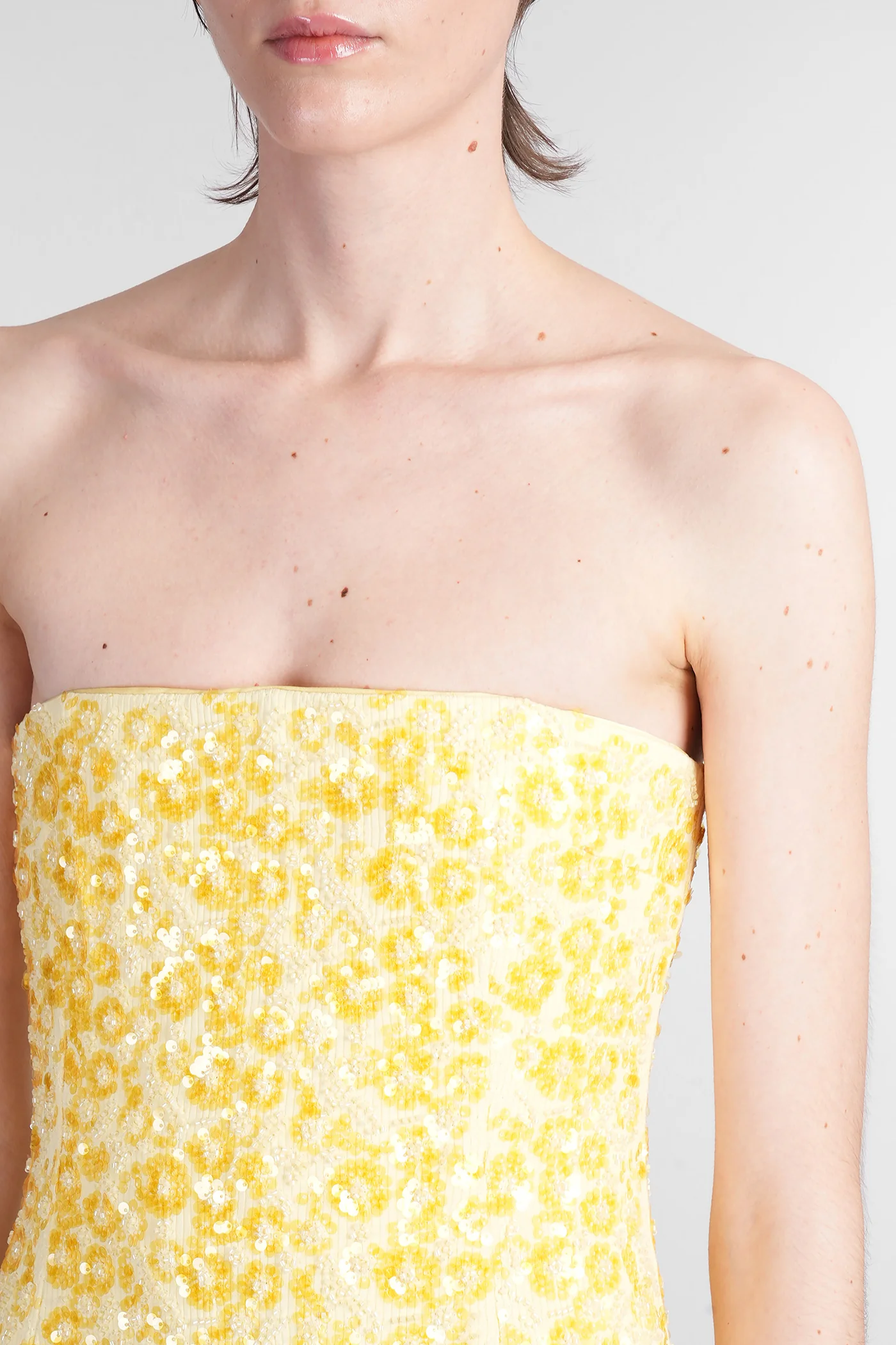 Savia Dress woman  in yellow Rayon - Image 5