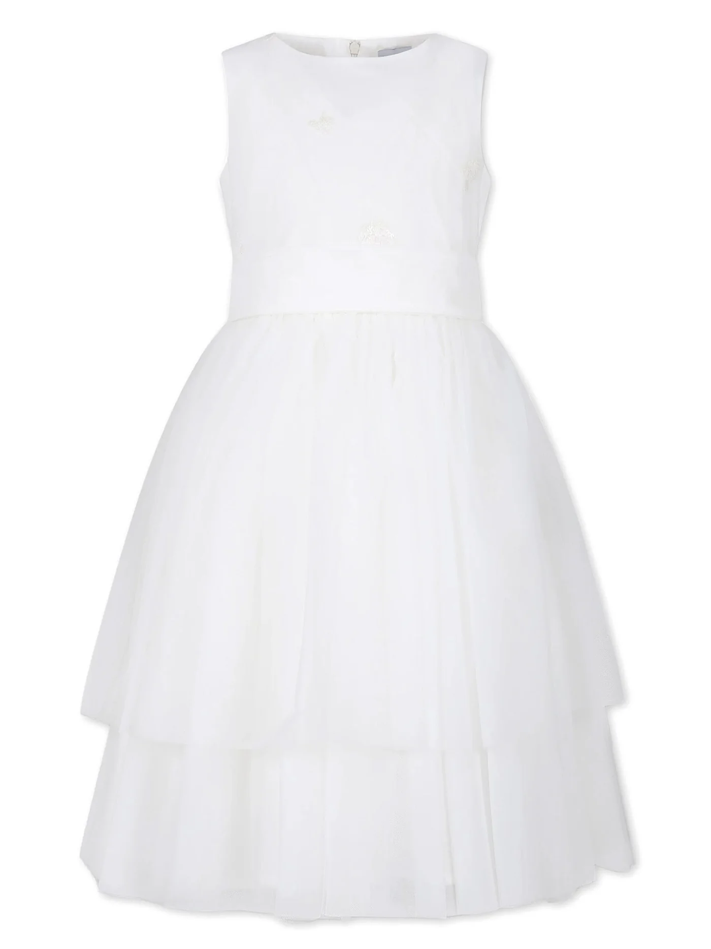 Dress woman in white polyamide