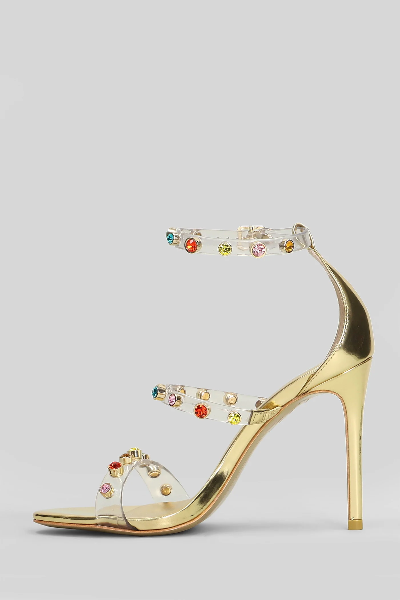 Rosalind Gem Sandals in gold leather - Image 3