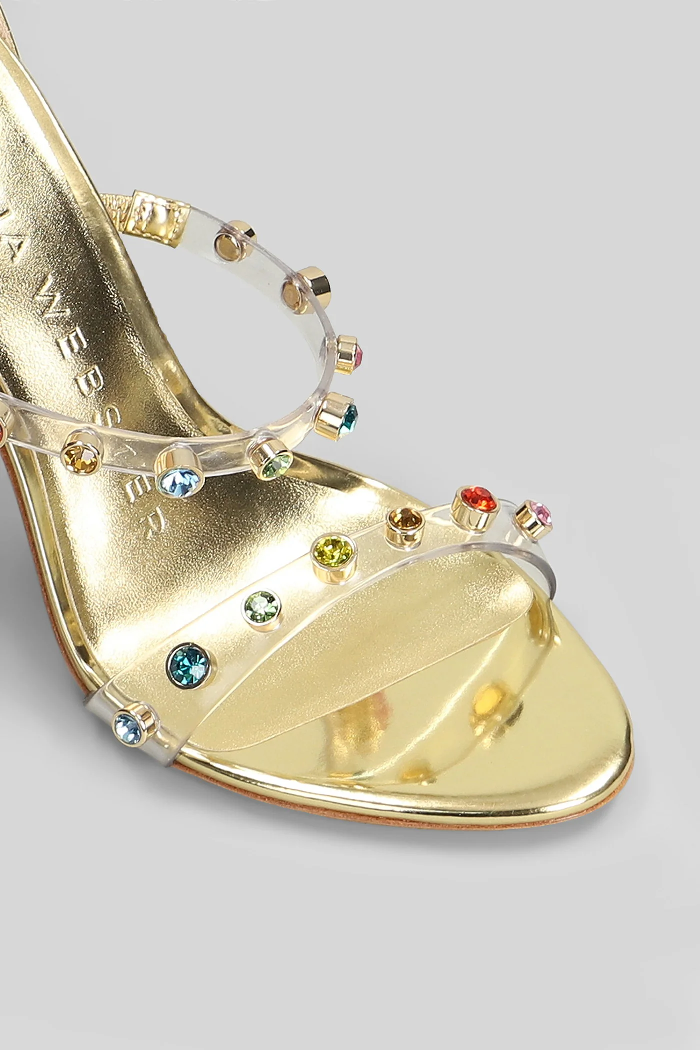 Rosalind Gem Sandals in gold leather - Image 5