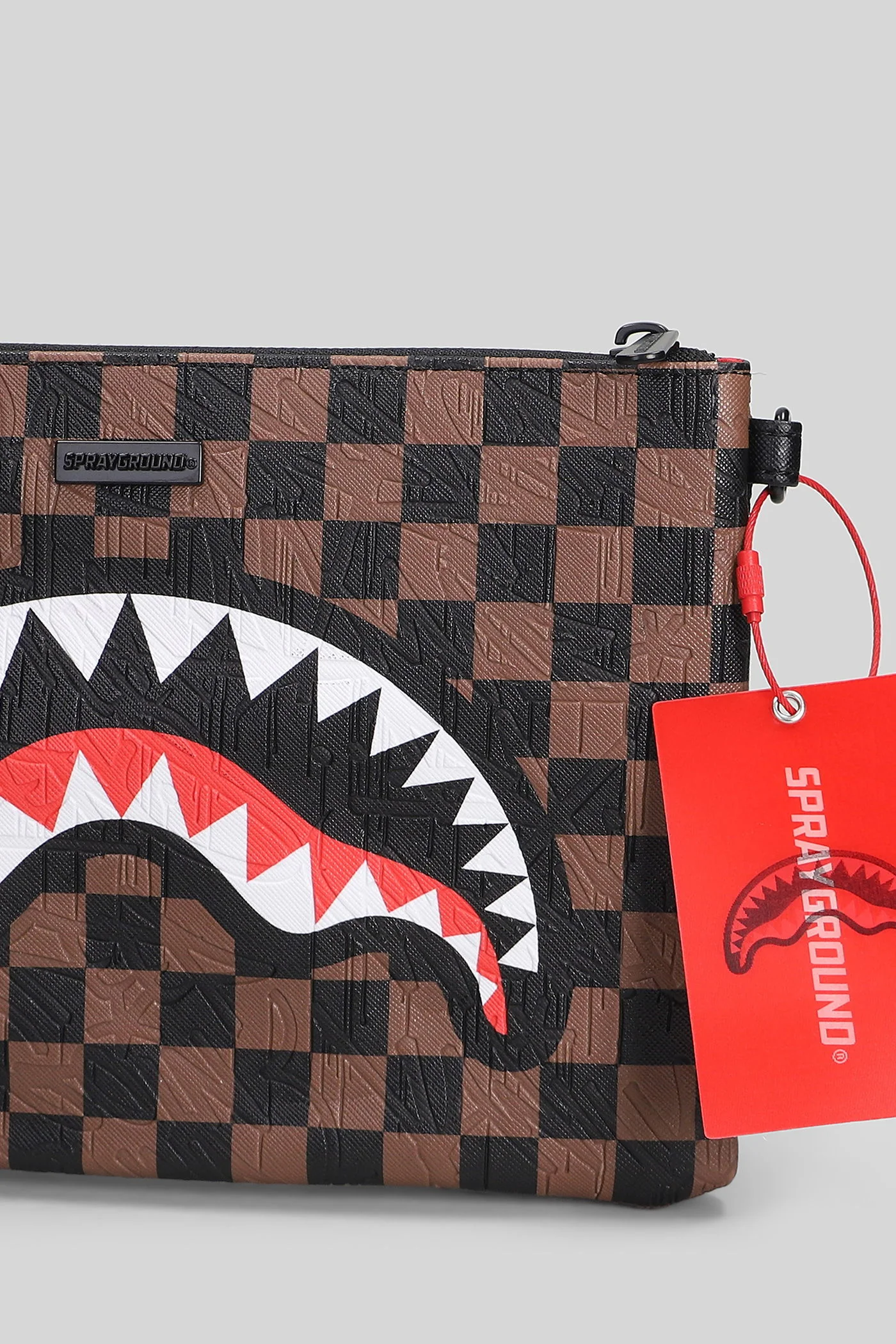 Check 2 crossover Clutch in brown PVC - Image 4