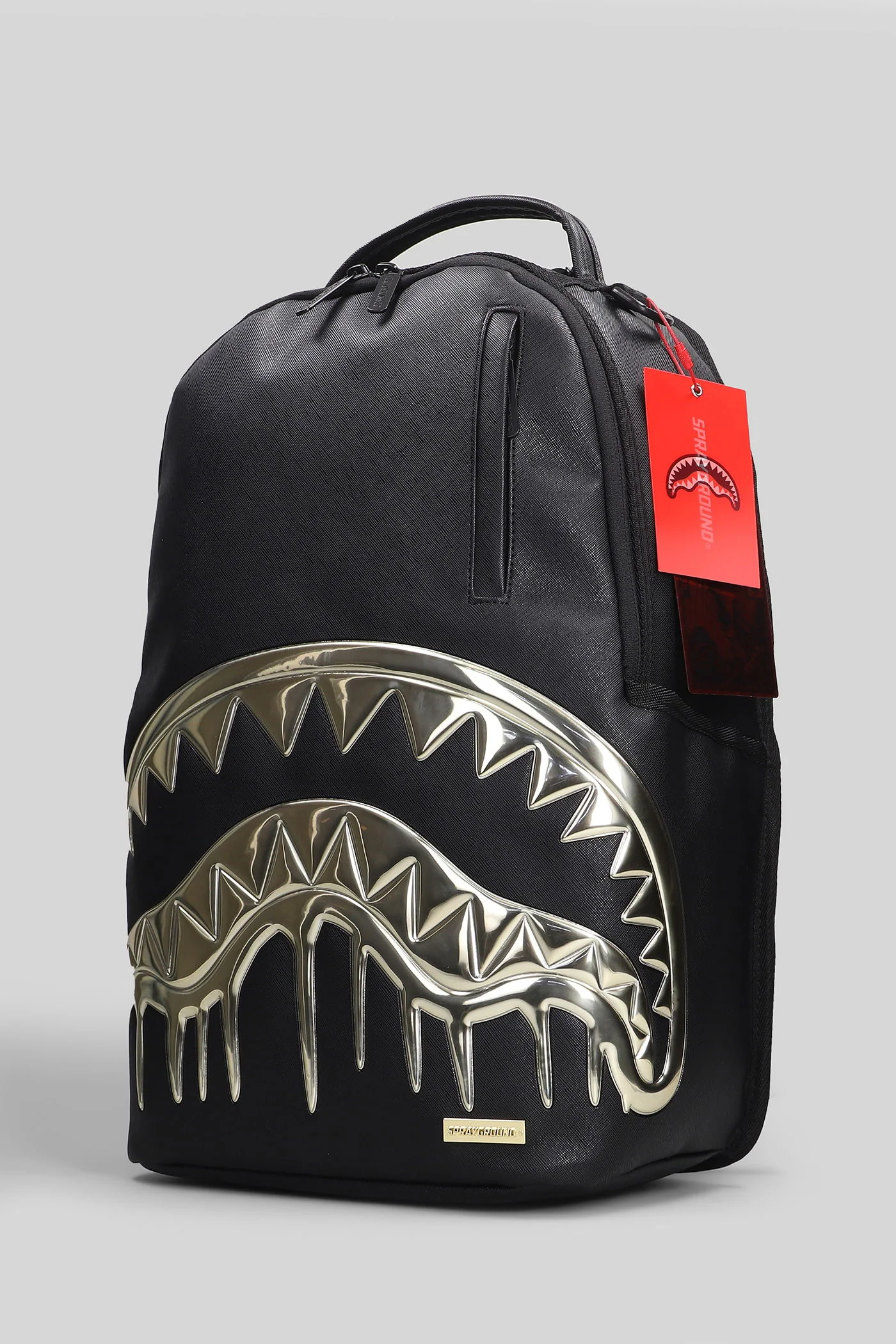 Gold and dange bpck Backpack in black PVC - Image 2