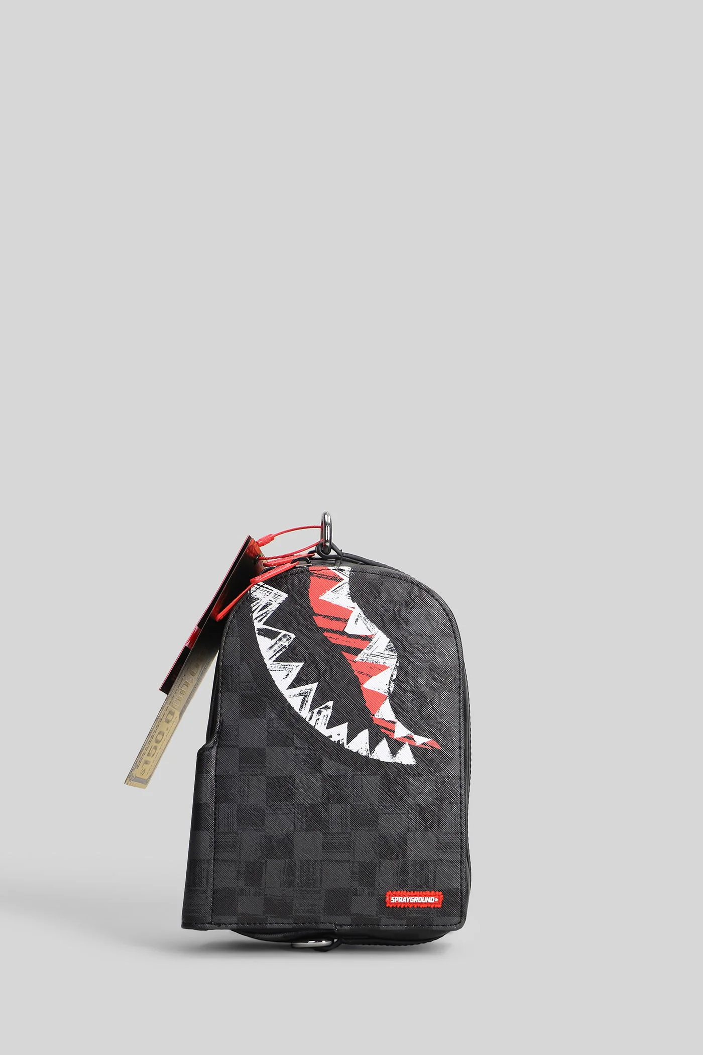 Scribble shark bpck Waist Bag in black PVC