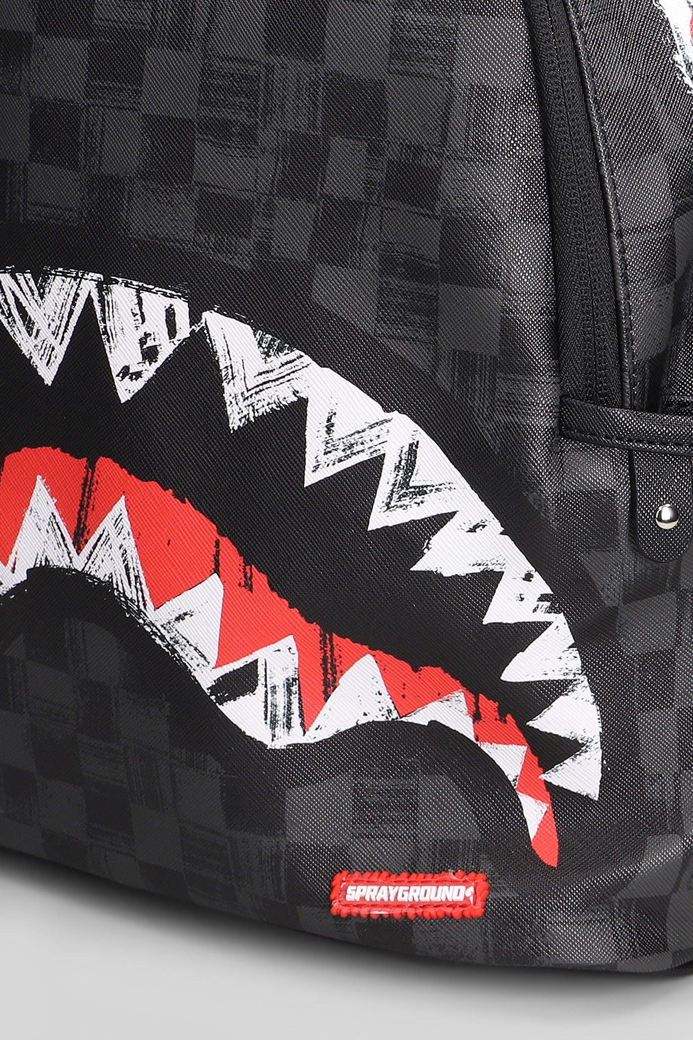 Scribble shark savag Backpack in black PVC - Image 4