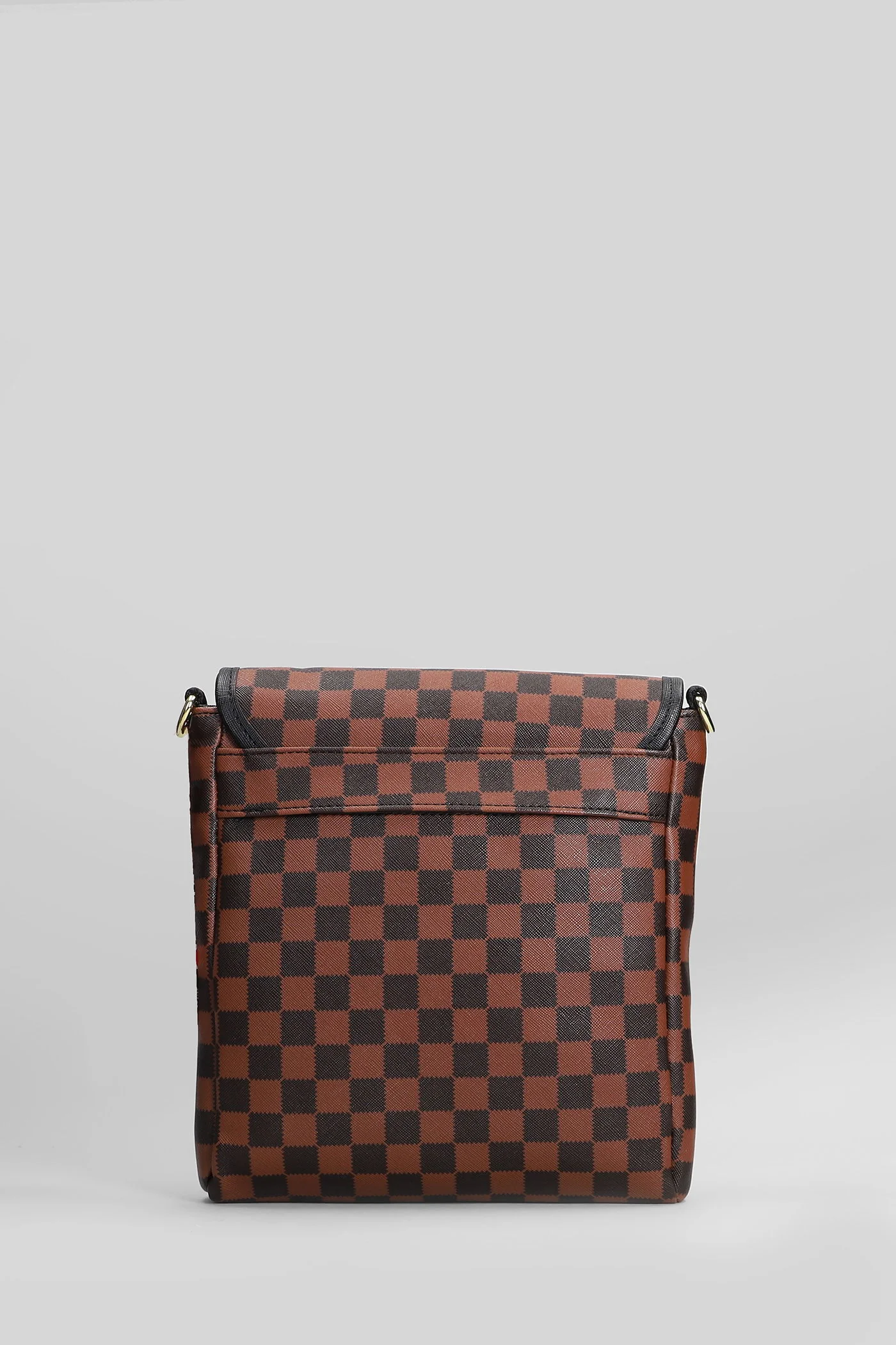Shoulder bag in brown PVC - Image 3
