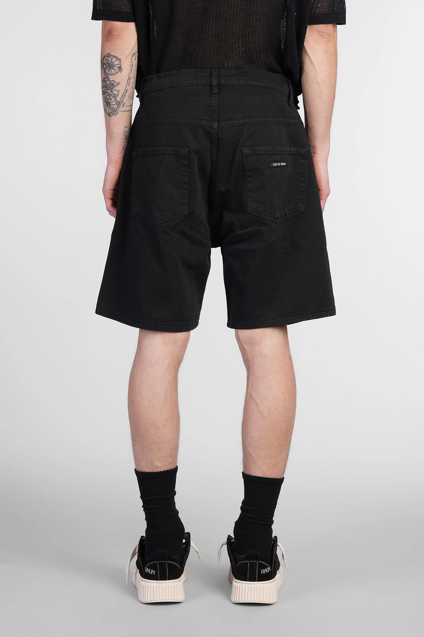 02 bull Shorts in black denim - Image 3