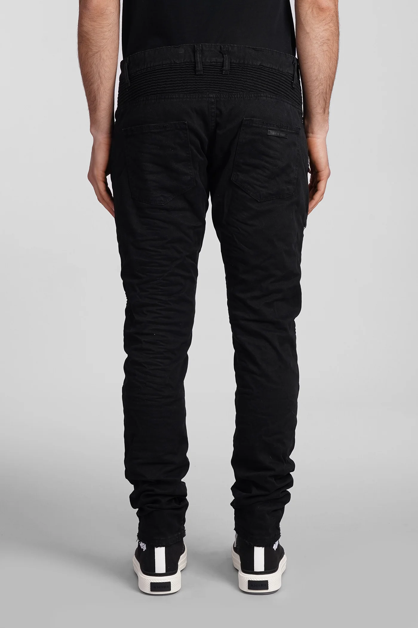Biker Jeans in black cotton - Image 3