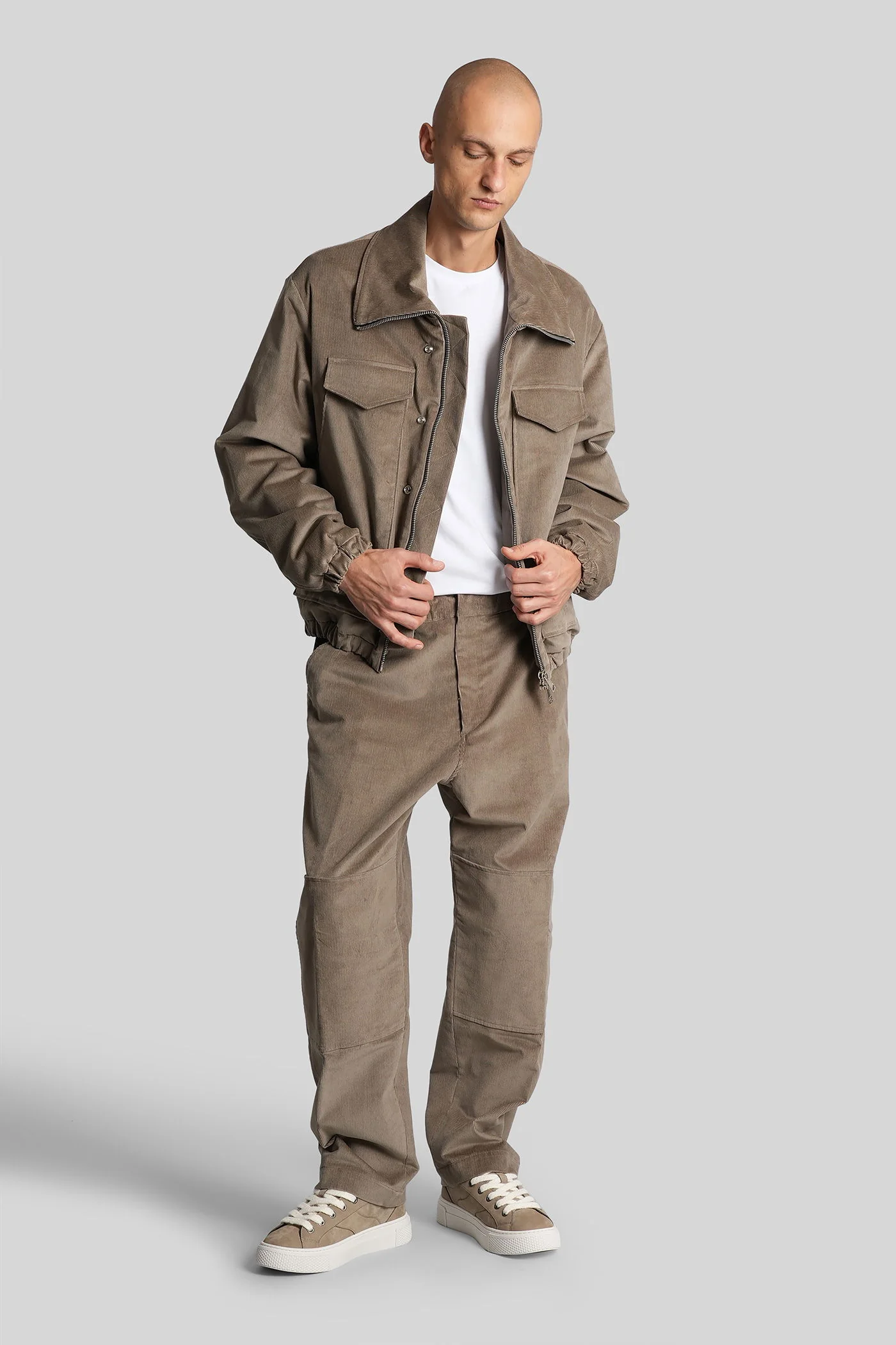 Casual jacket in taupe velvet - Image 2