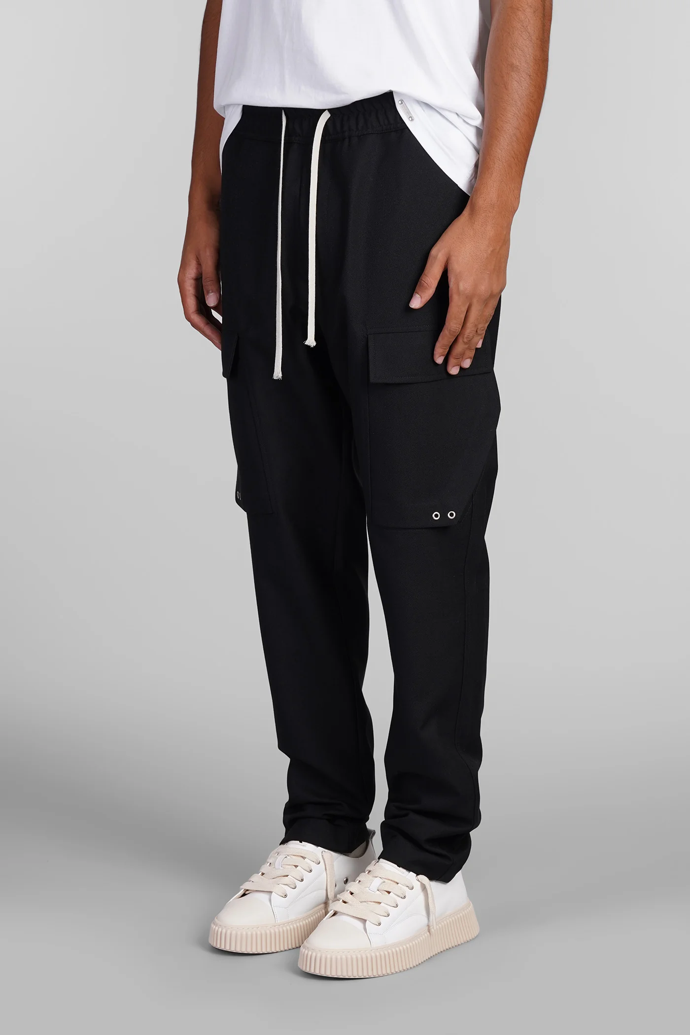 Courier Pants in black wool - Image 4