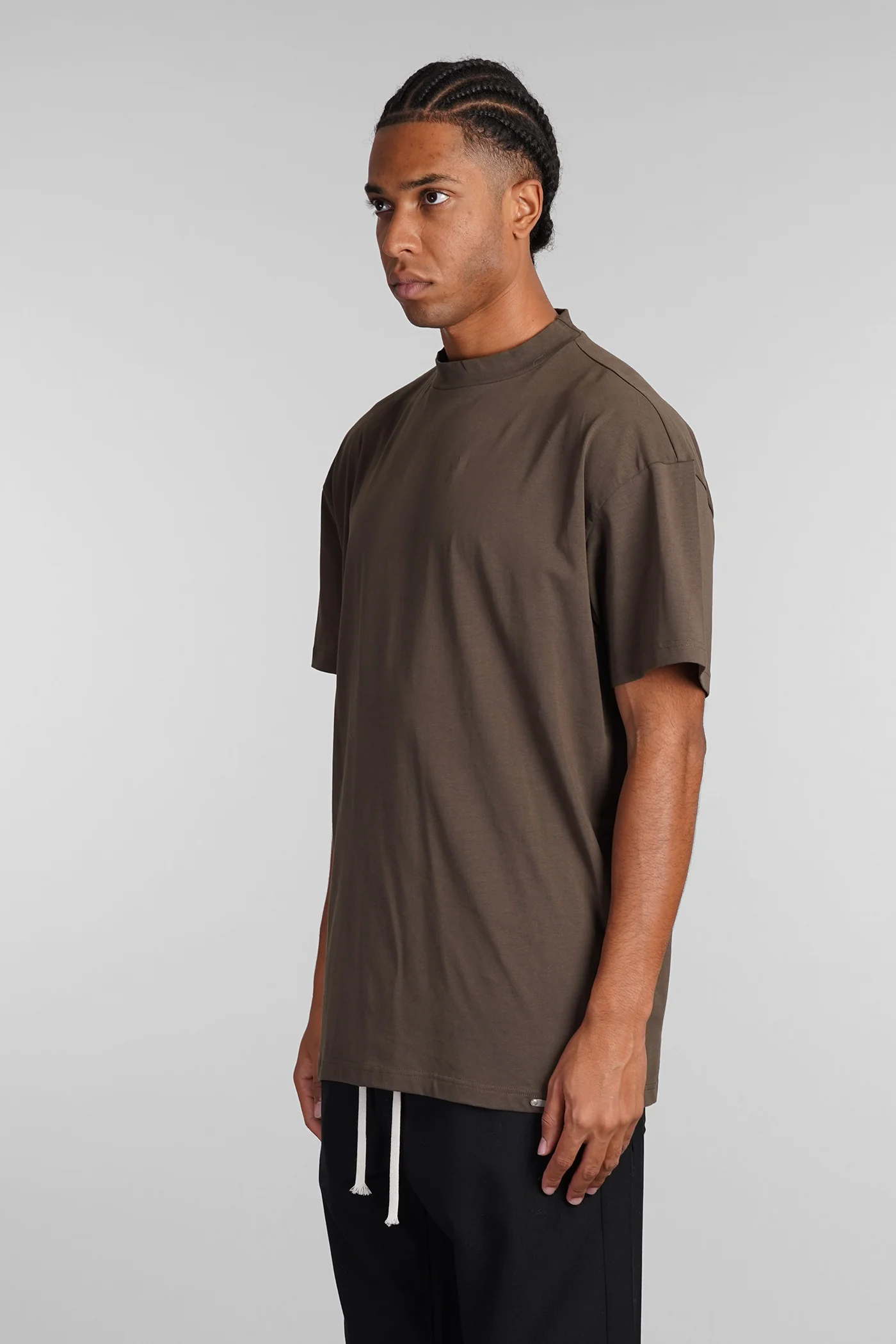 Fettuccia T-Shirt in brown cotton - Image 4
