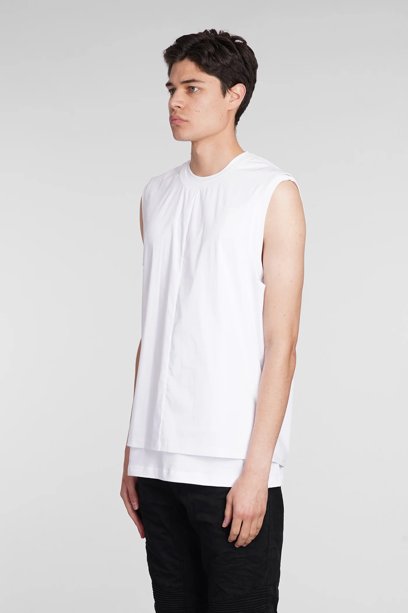 Sioux tank Top in white cotton - Image 4