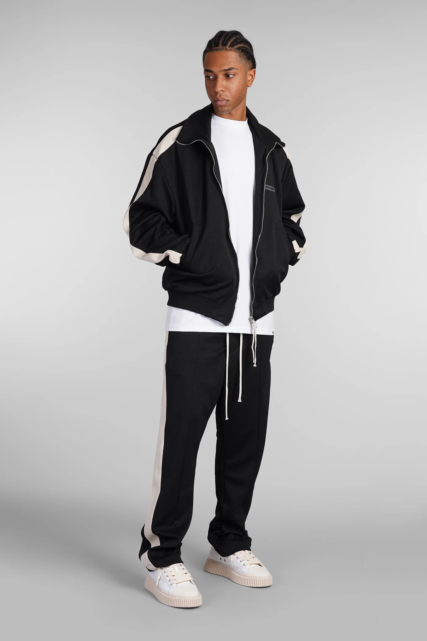 Teknit stripe Pants in black polyester - Image 2