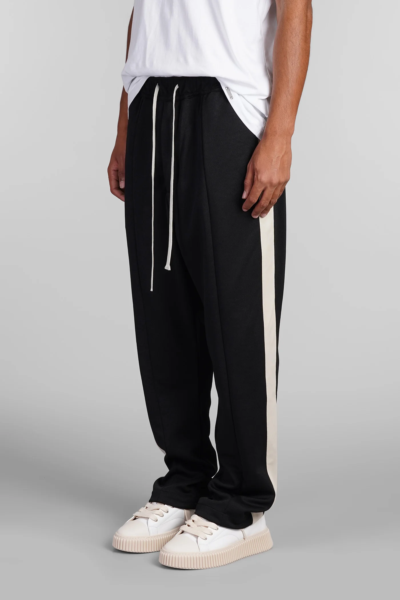 Teknit stripe Pants in black polyester - Image 4