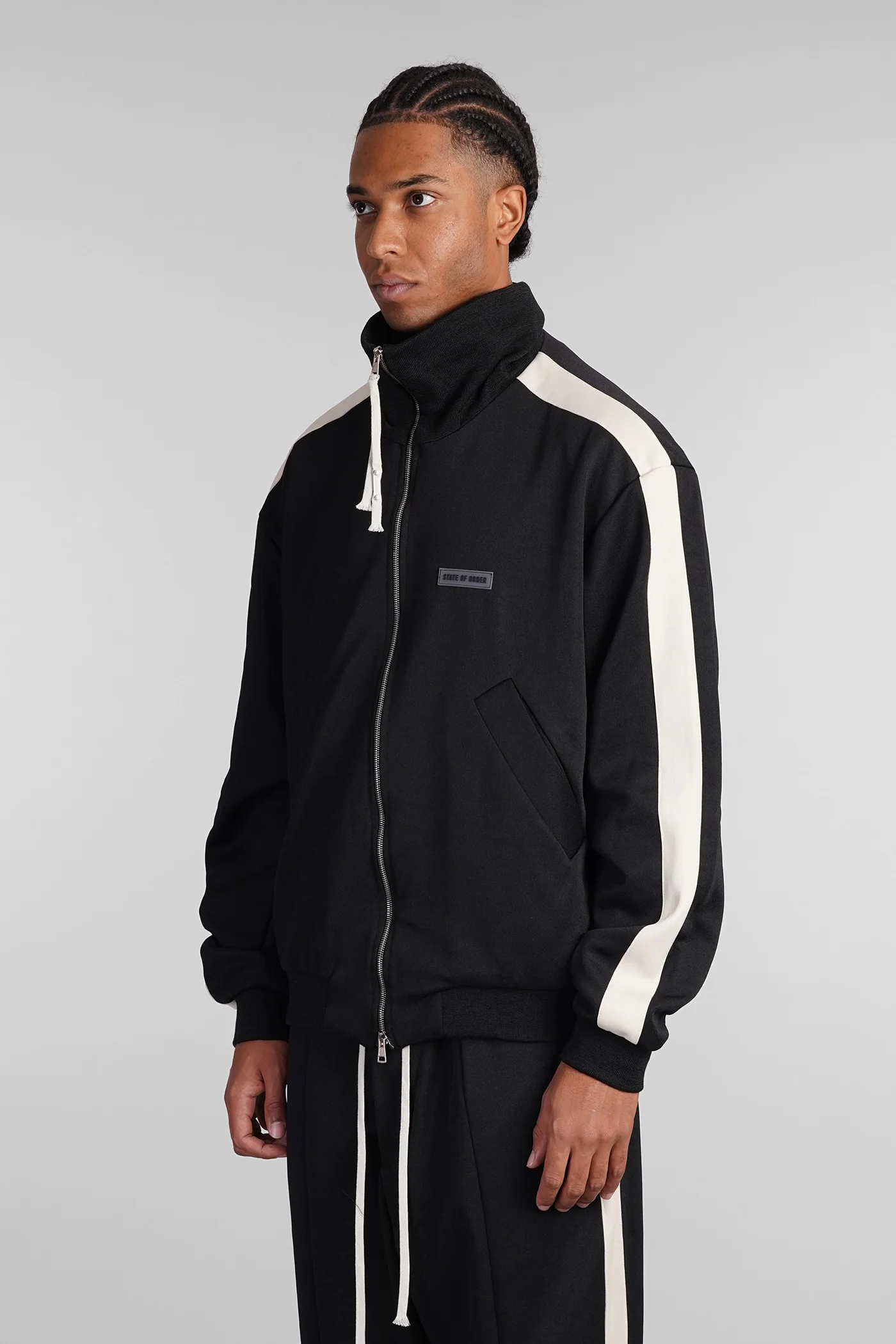 Teknit stripe Sweatshirt in black polyester - Image 4