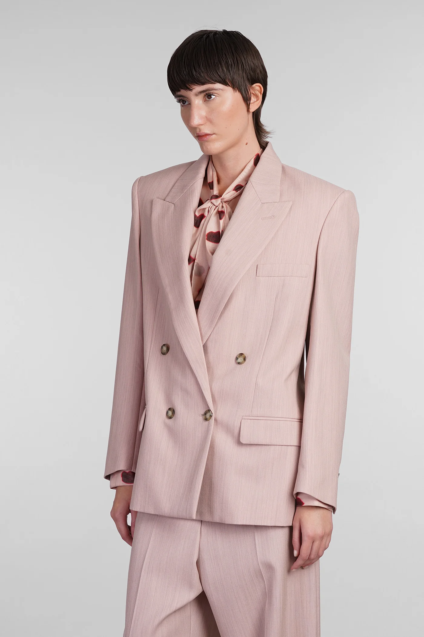 Blazer in rose-pink wool - Image 4