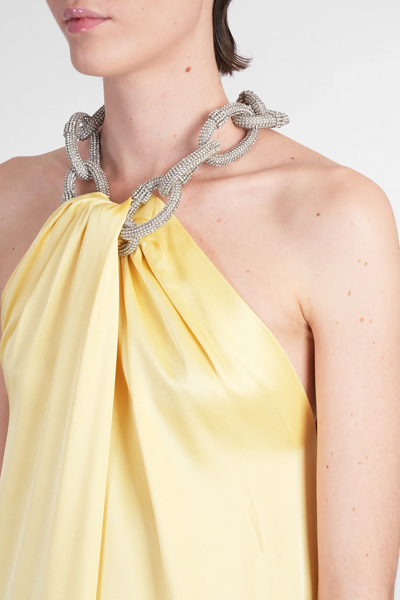 Dress woman  in yellow acetate - Image 5