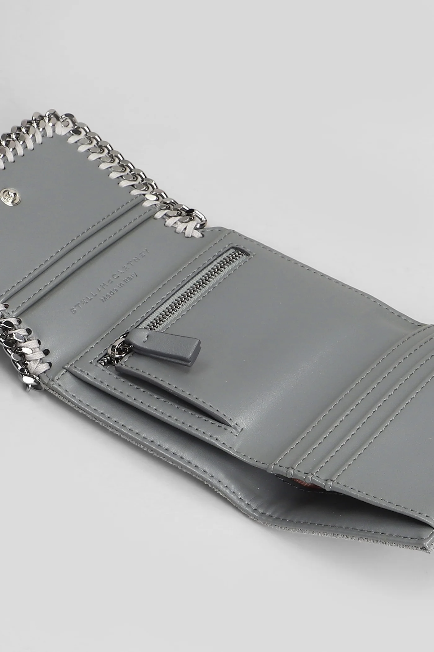 Falabella small Wallet in grey faux leather - Image 4