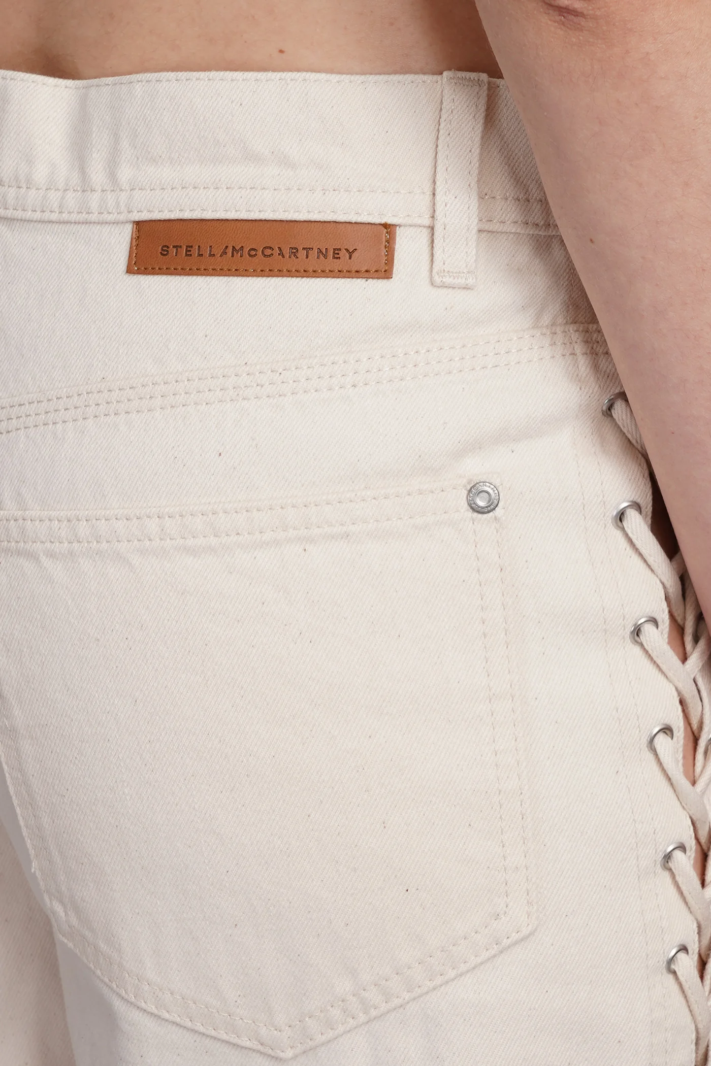 Jeans in beige cotton - Image 5