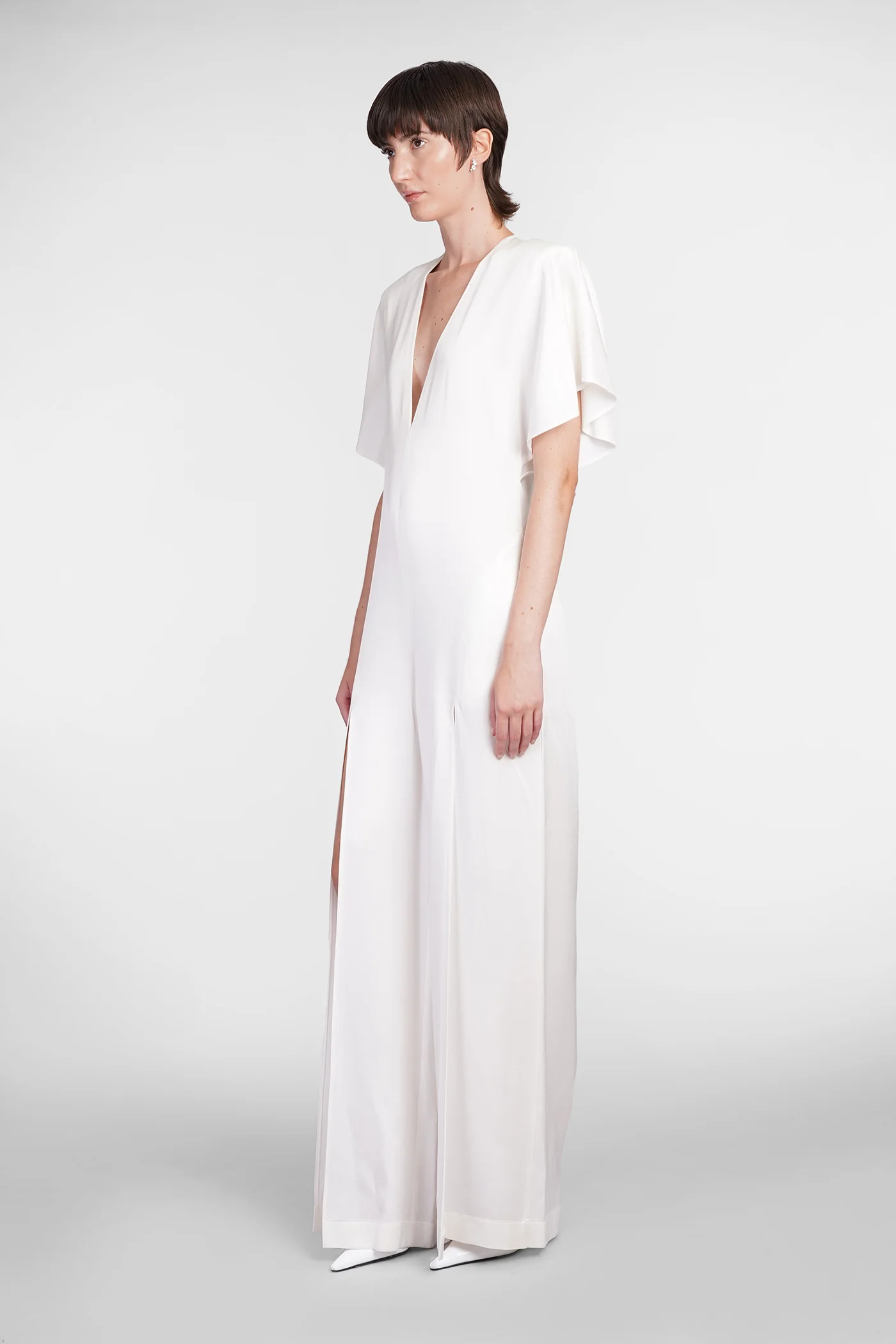 Jumpsuit in beige viscose - Image 4