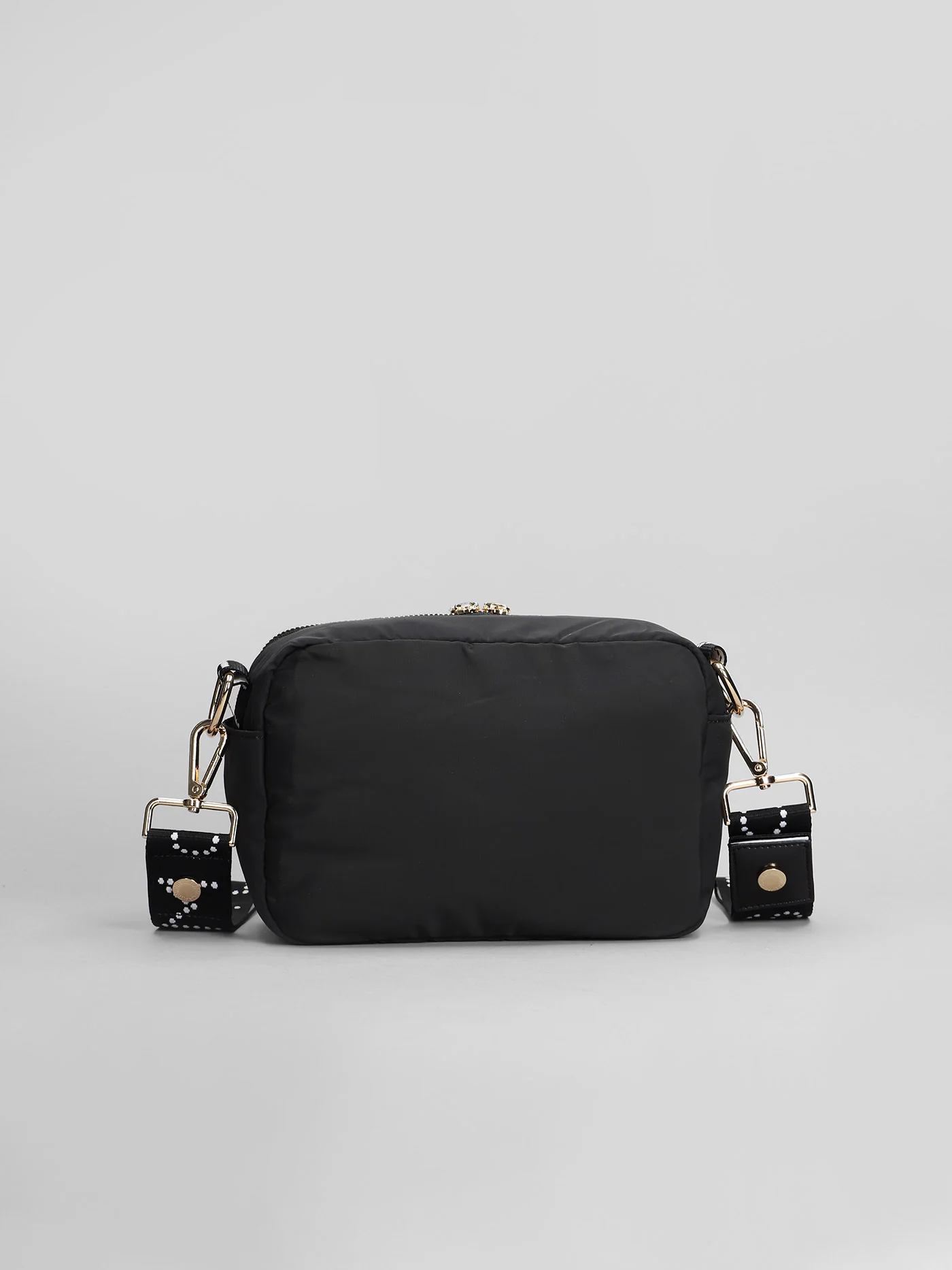 Shoulder bag in black polyester - Image 3