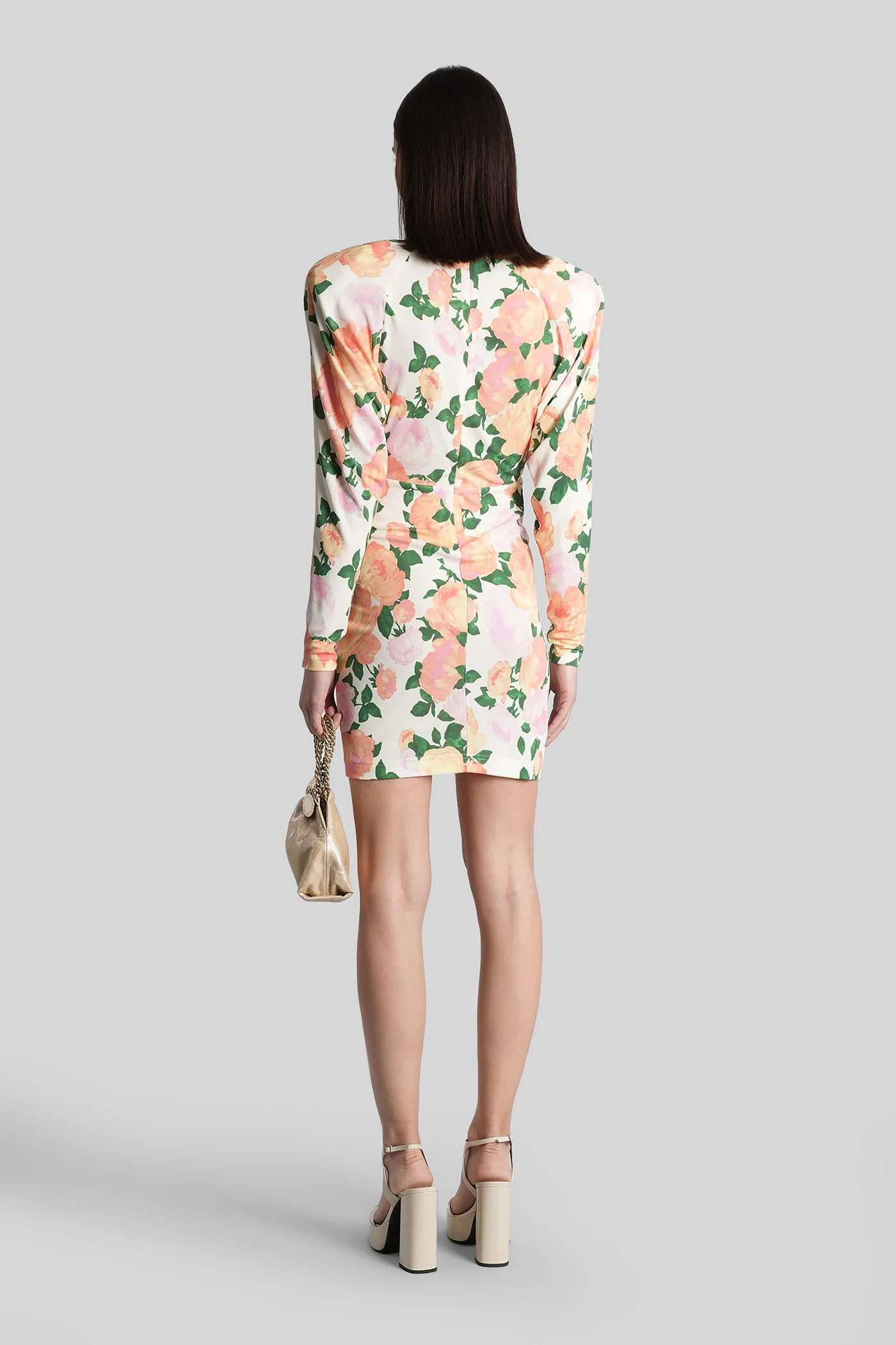 Mini dress in beige viscose - Image 3