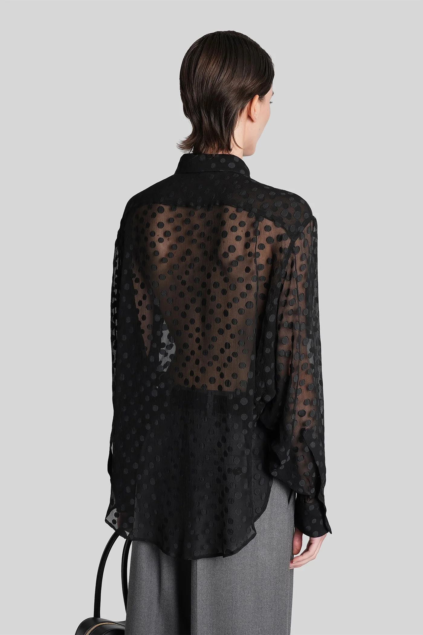 Shirt in black silk - Image 3