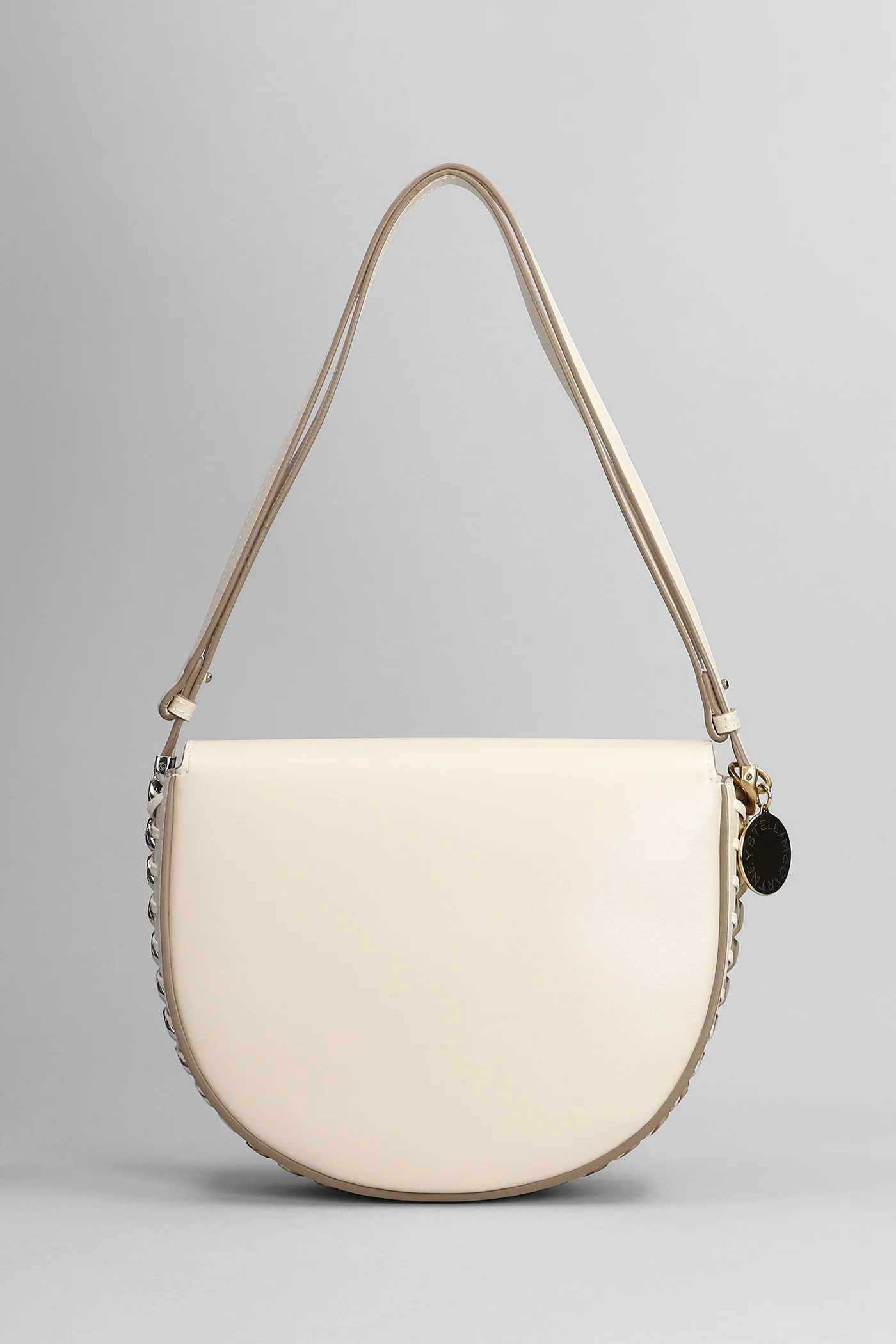 Shoulder bag in beige faux leather - Image 3