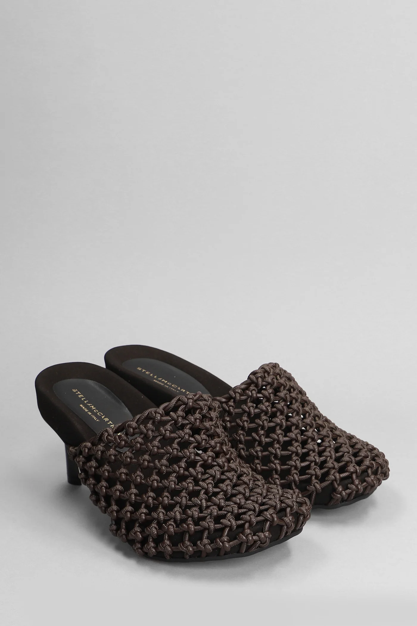 Slipper-Mule in brown polyester - Image 2