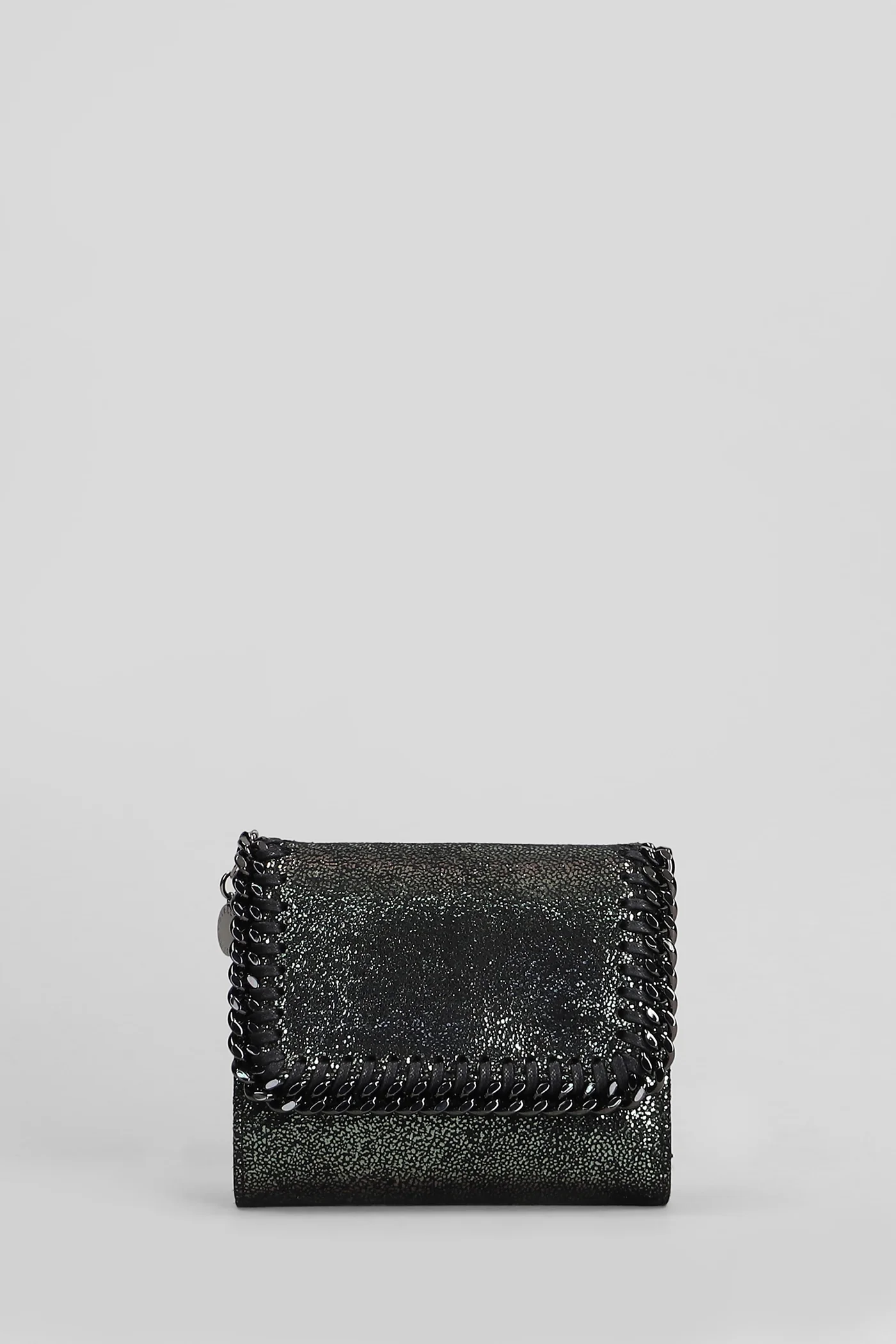 Small flap Wallet in silver polyester