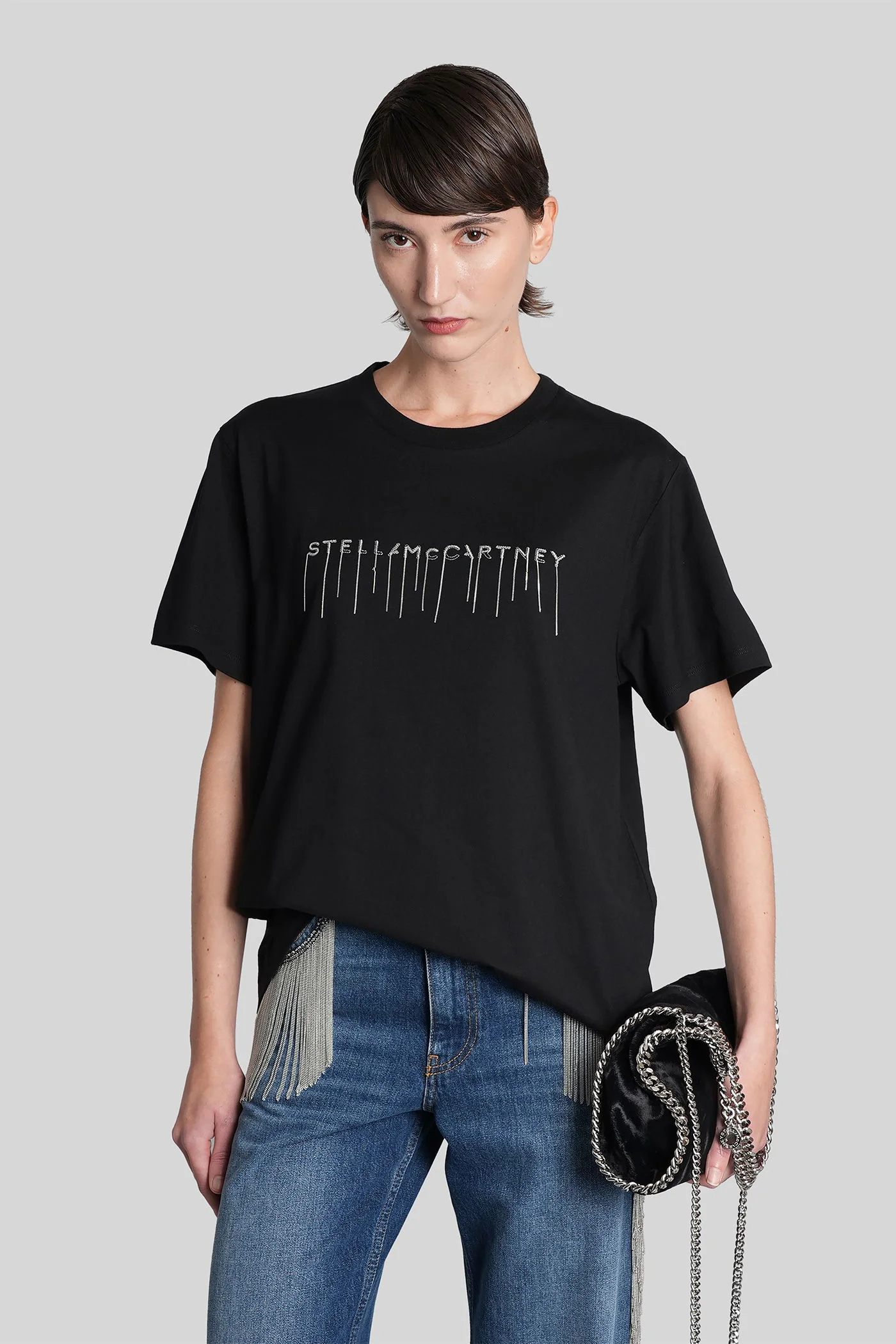 T-Shirt in black cotton