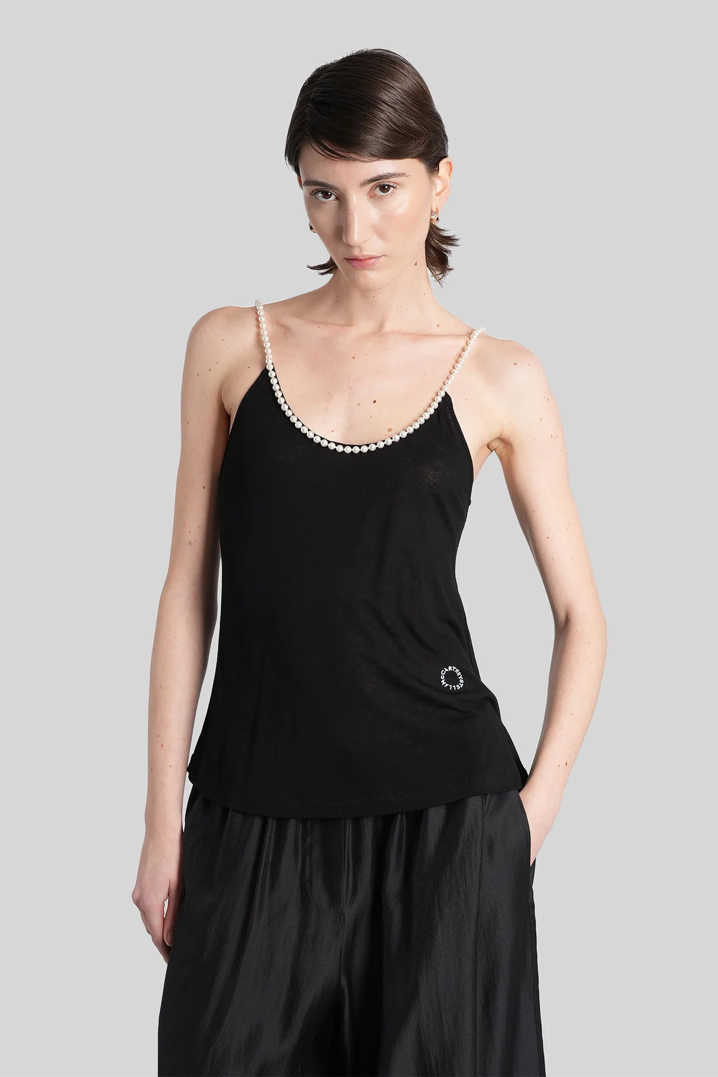 Topwear in black viscose