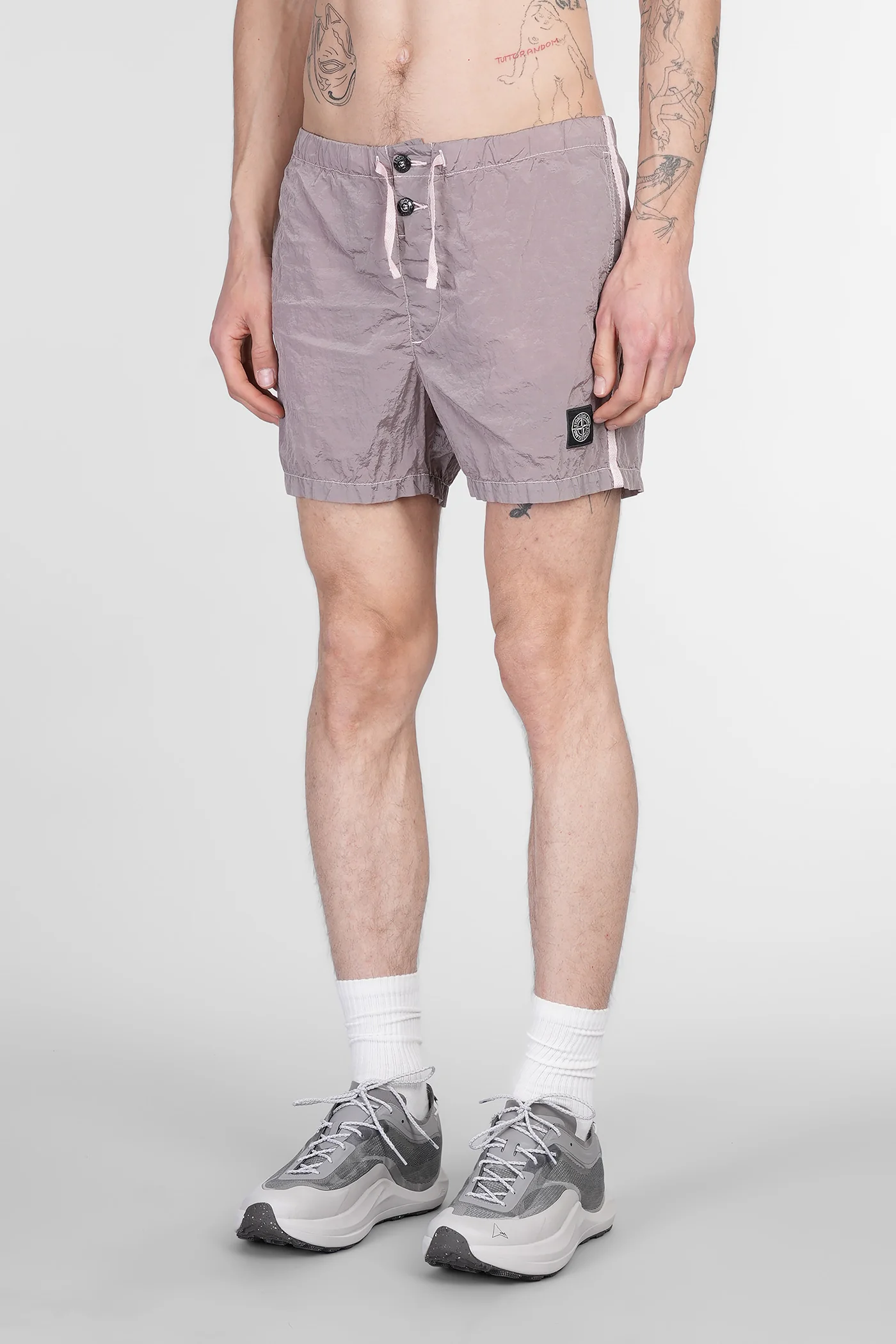 Beachwear in rose-pink polyamide - Image 4