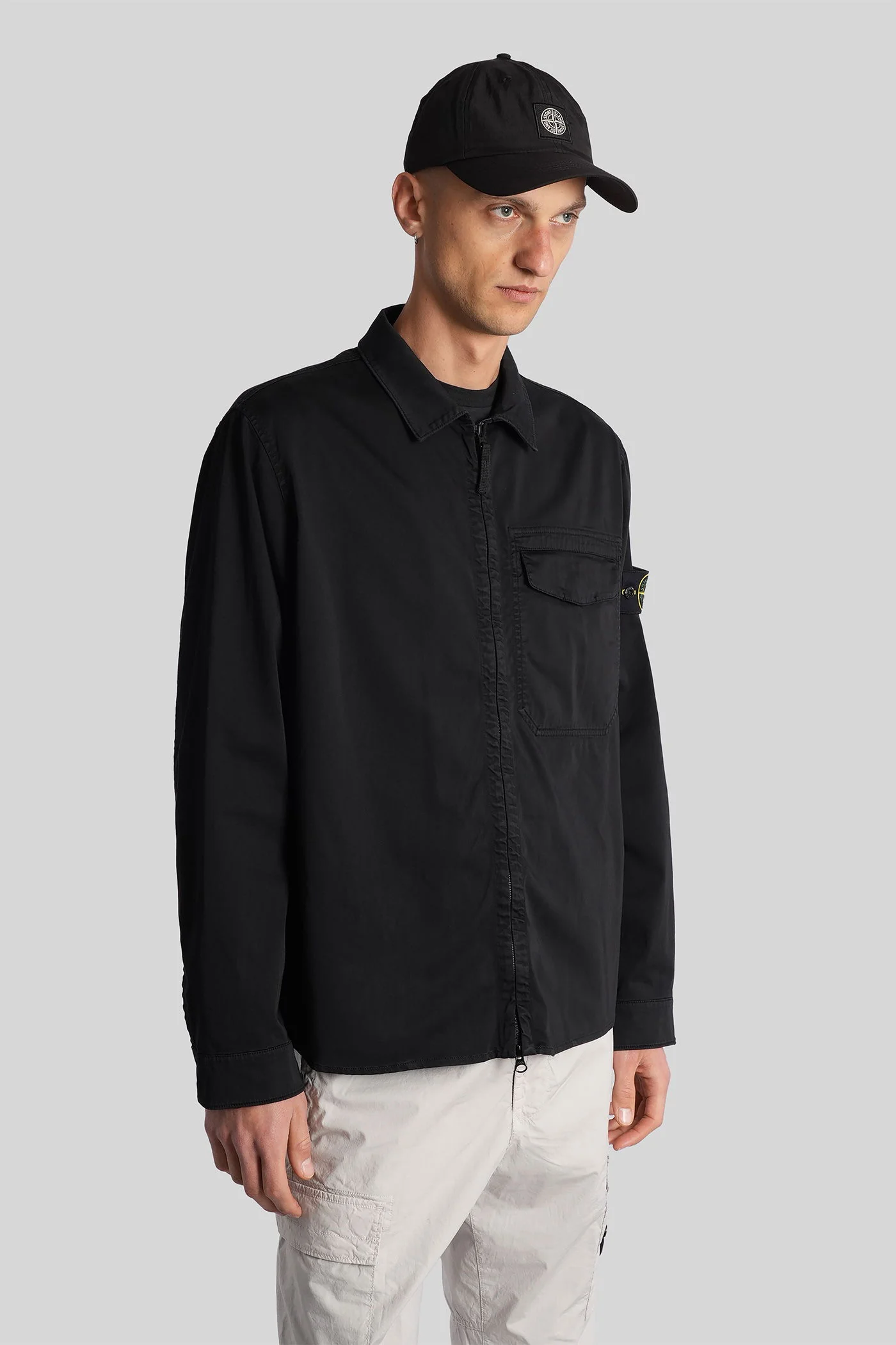 Casual jacket in black cotton - Image 4