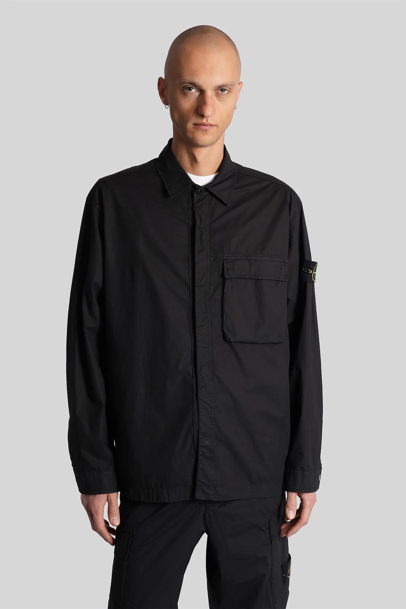 Casual jacket in black cotton