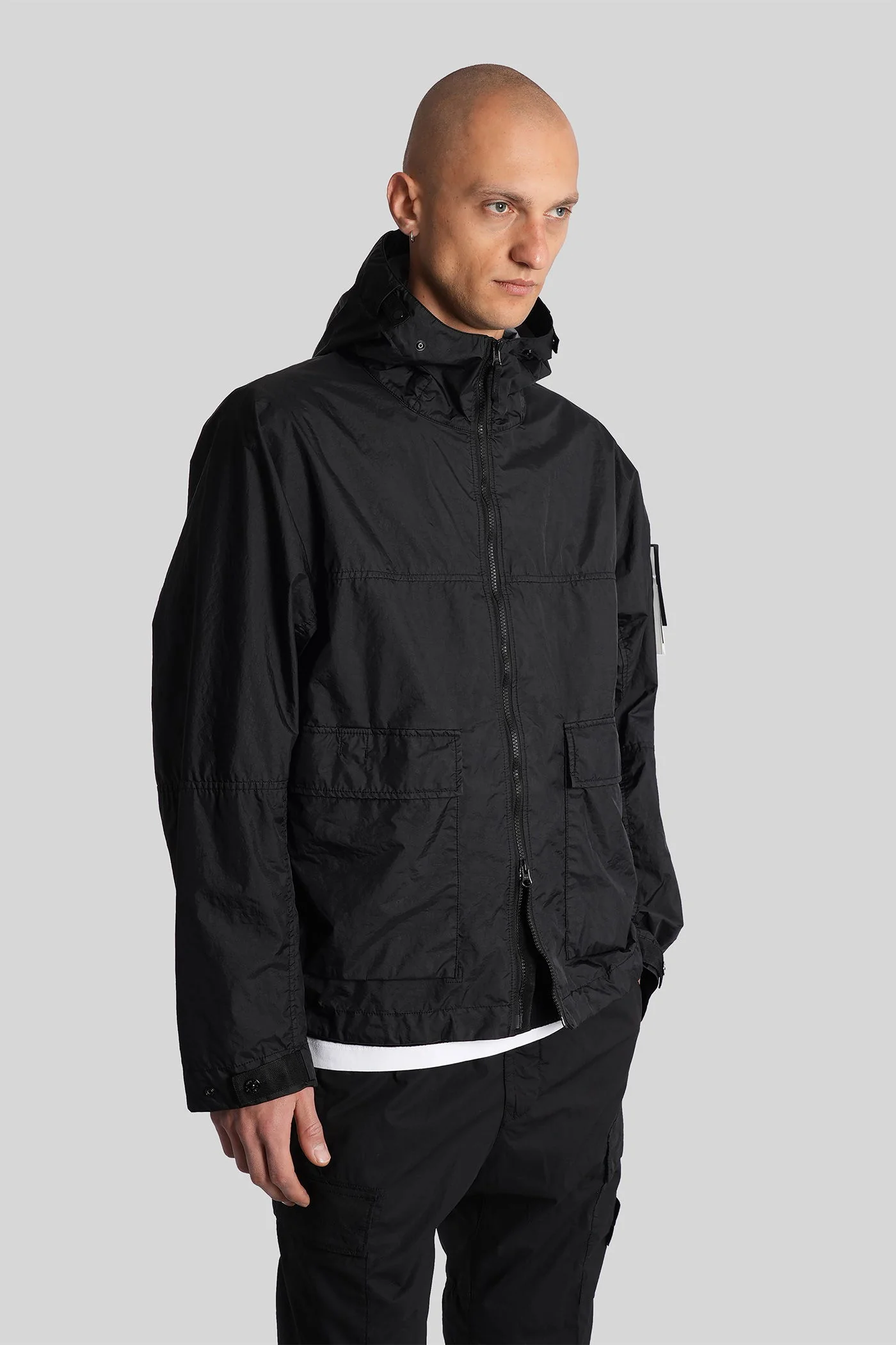 Casual jacket in black polyamide - Image 4
