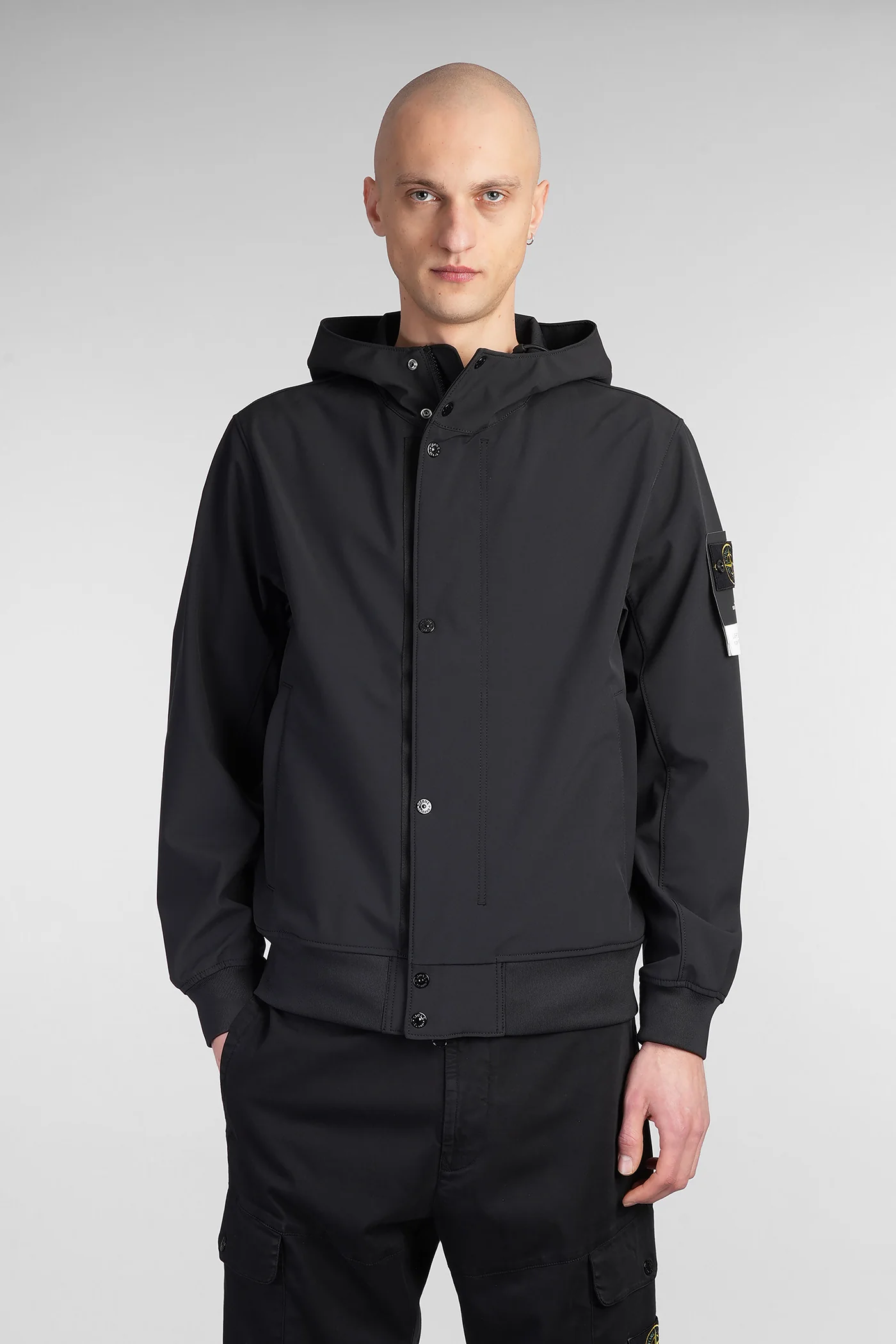 Casual jacket in black polyester
