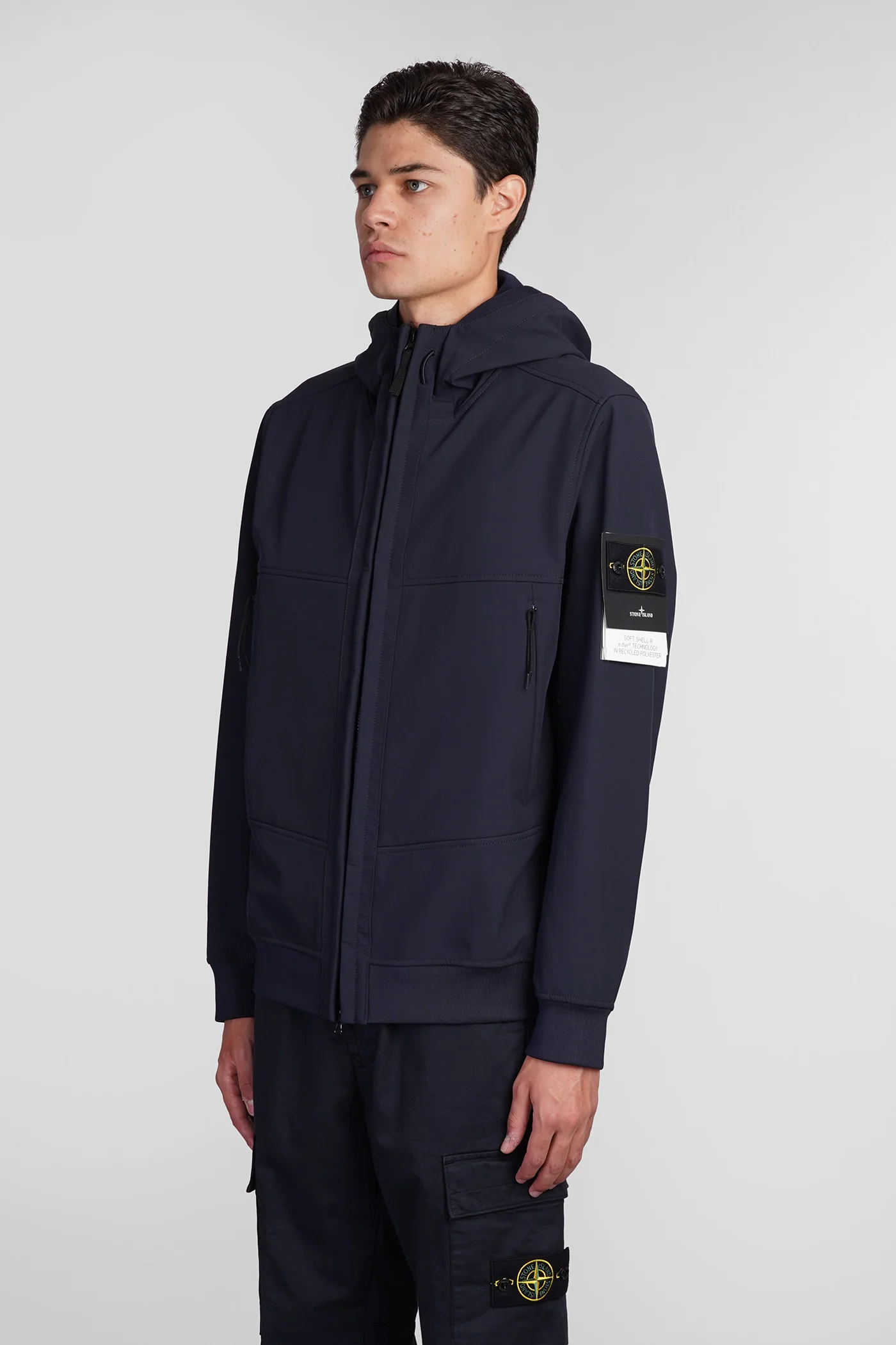 Casual jacket in blue polyester - Image 4
