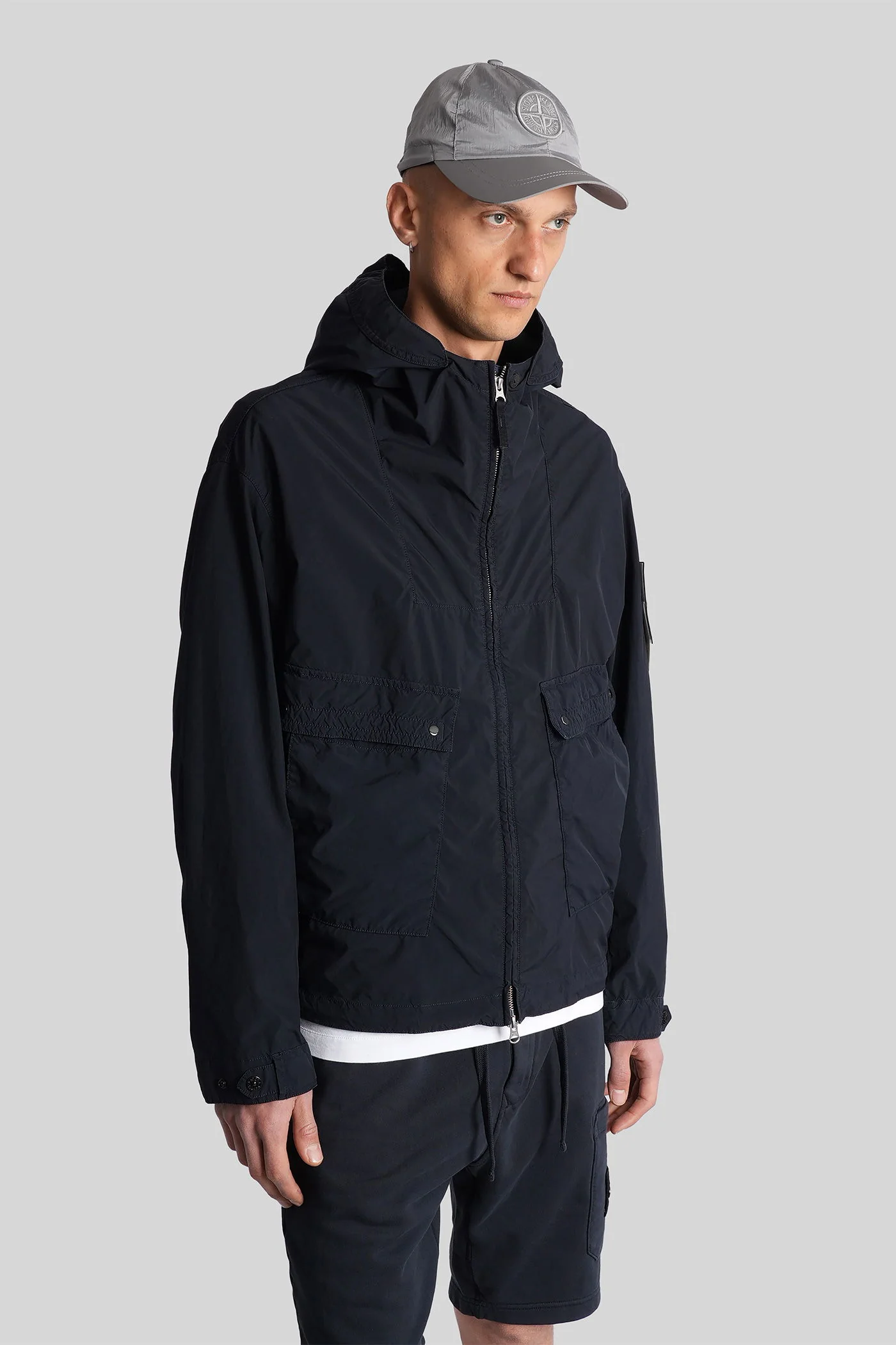Casual jacket in blue polyester - Image 4