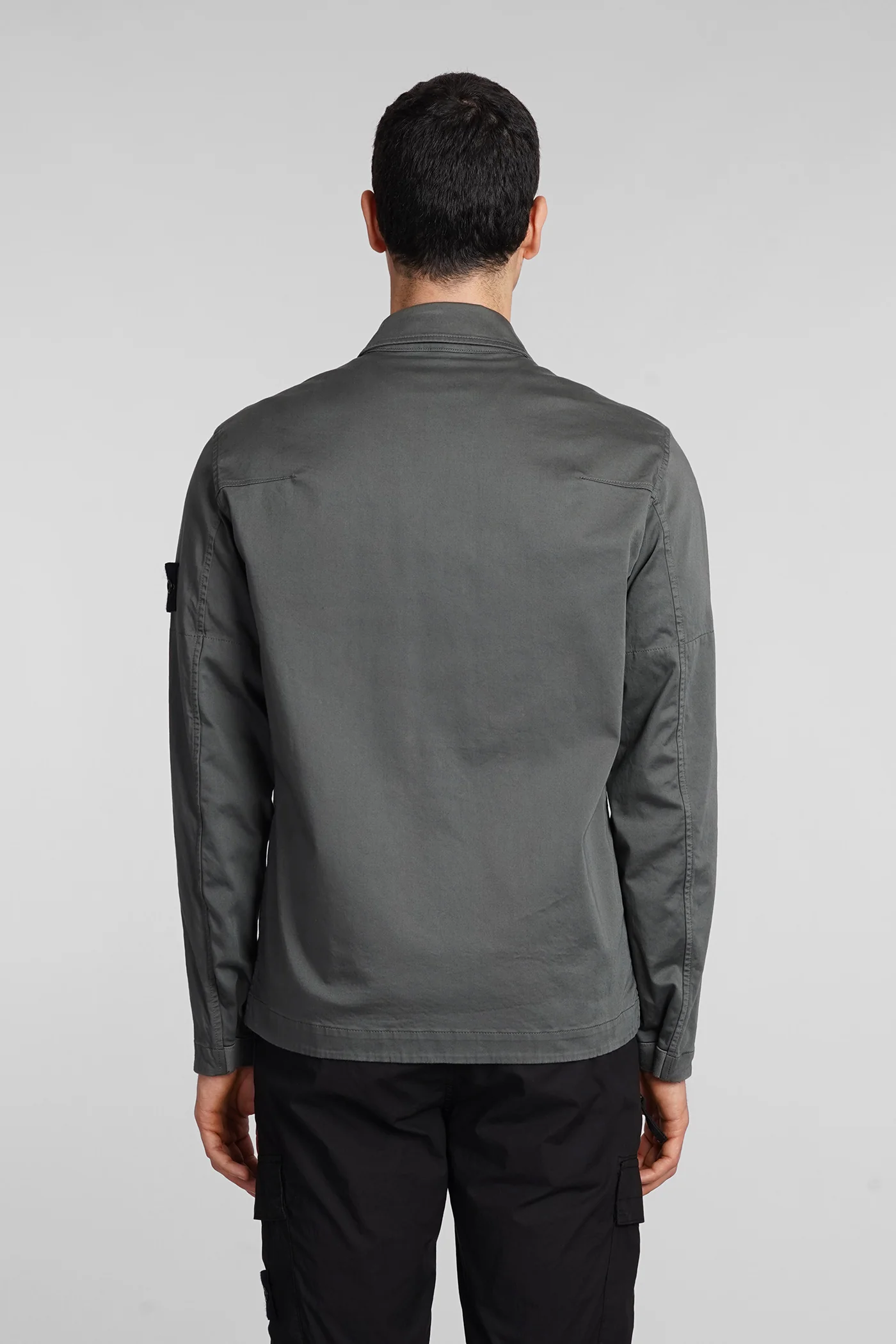 Casual jacket in green cotton - Image 3