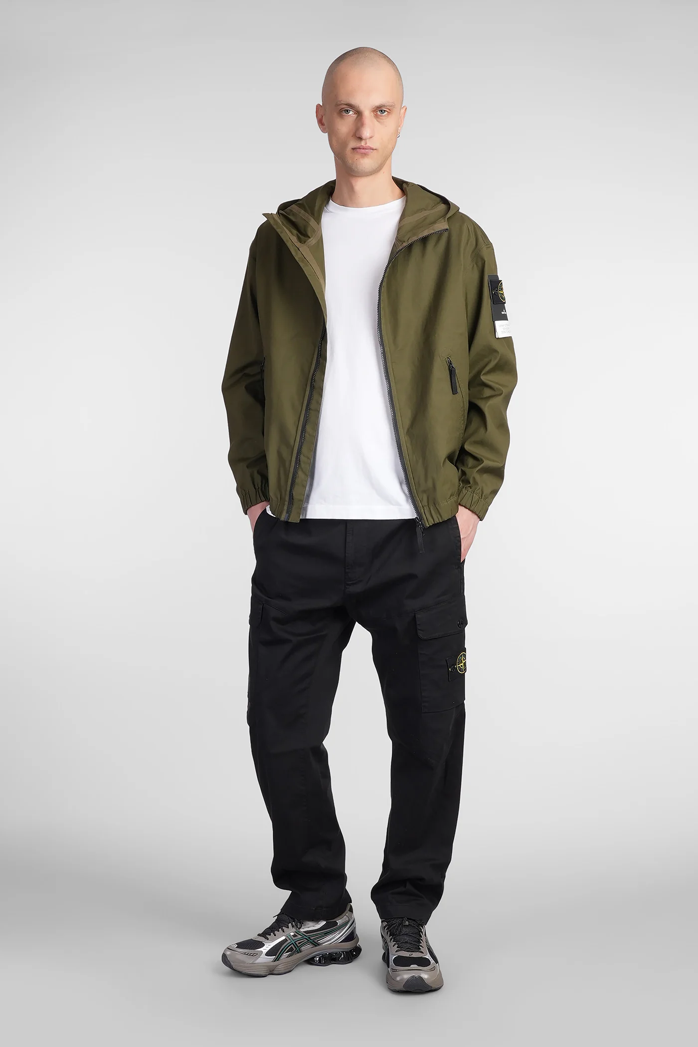 Casual jacket in green cotton - Image 2