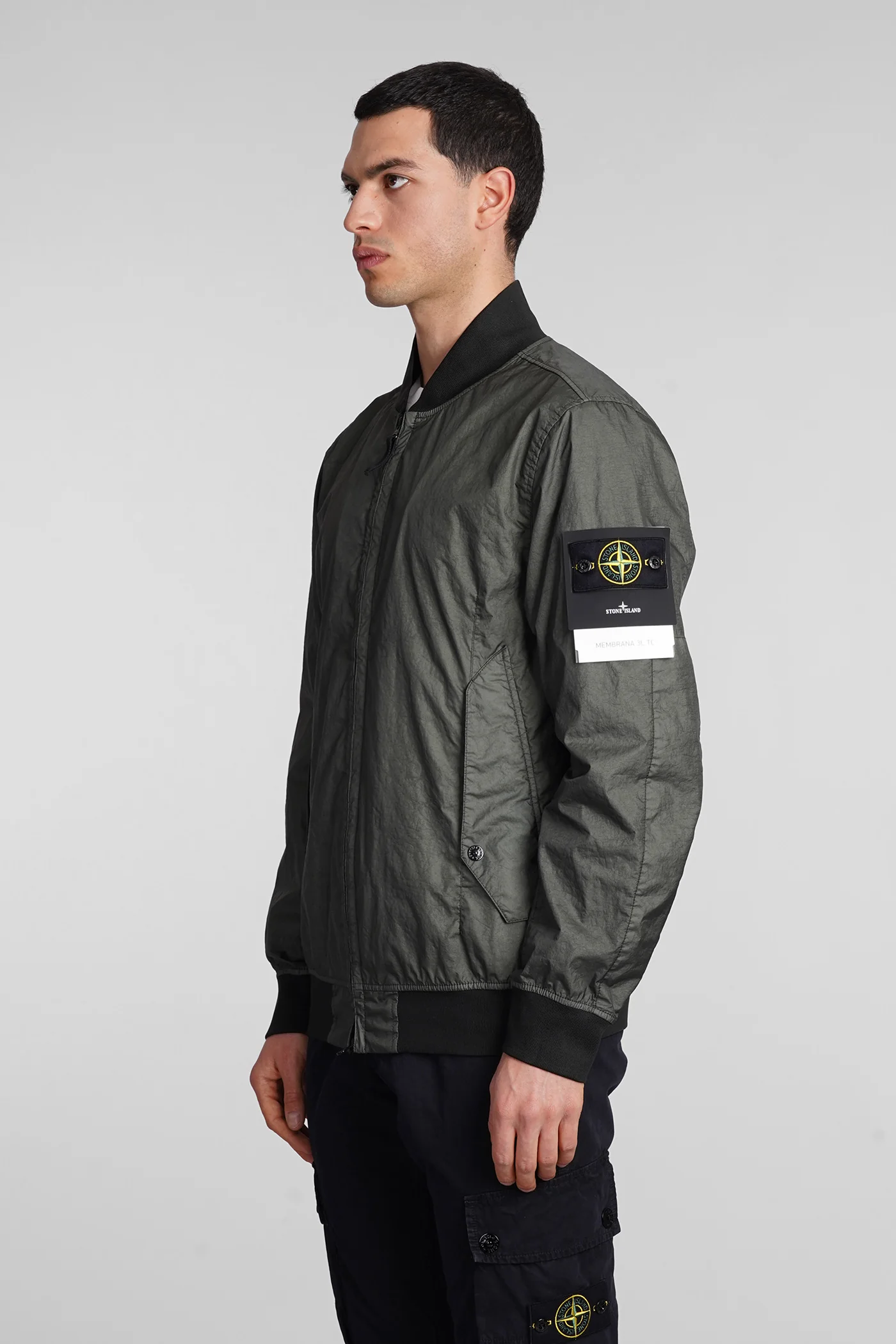 Casual jacket in green polyamide - Image 4