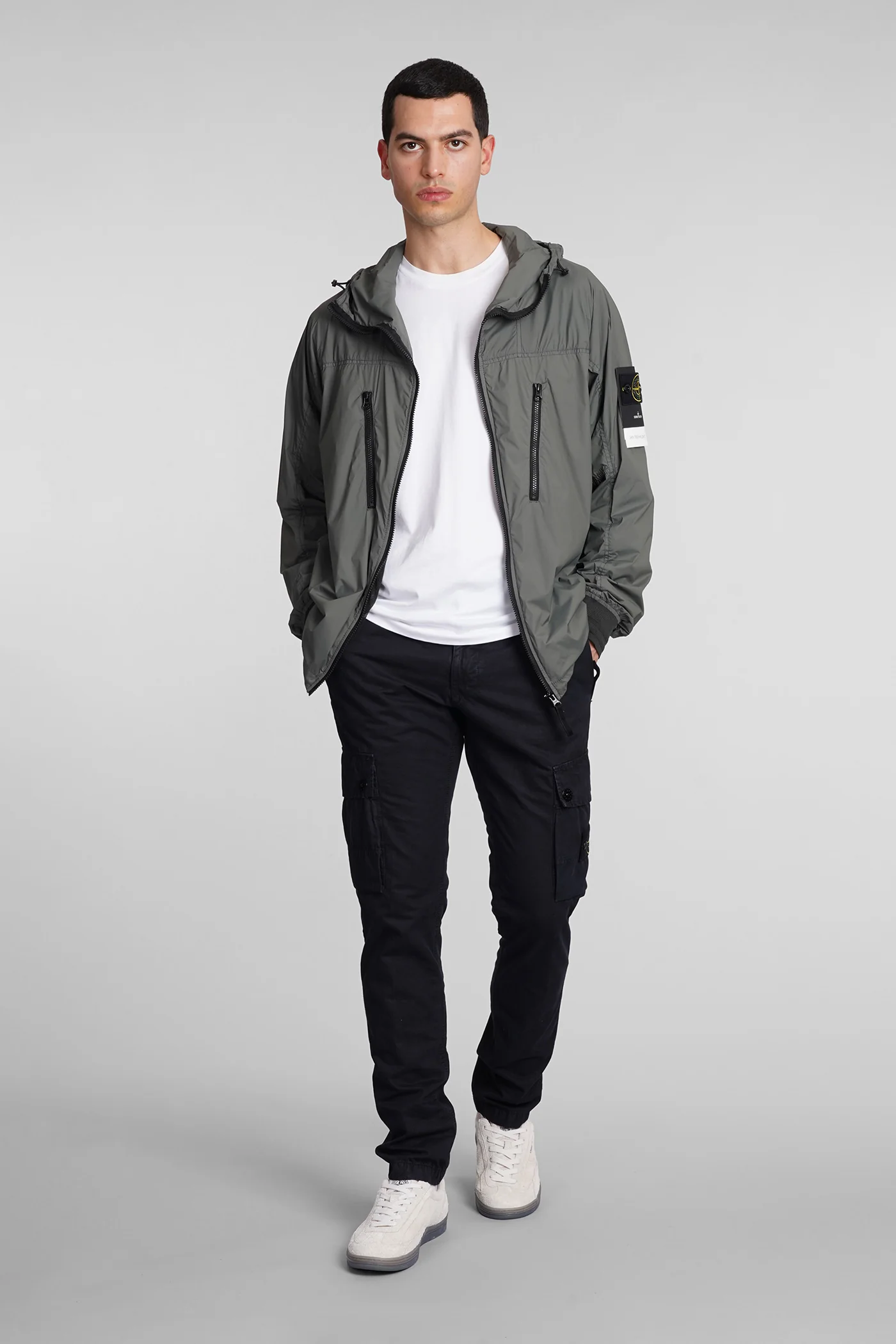 Casual jacket in green polyamide - Image 2