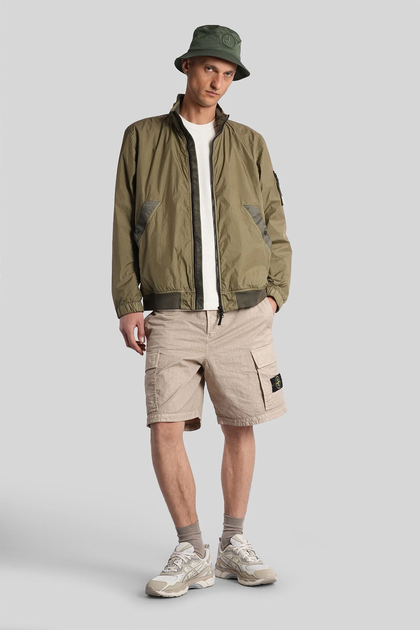 Casual jacket in green polyamide - Image 2