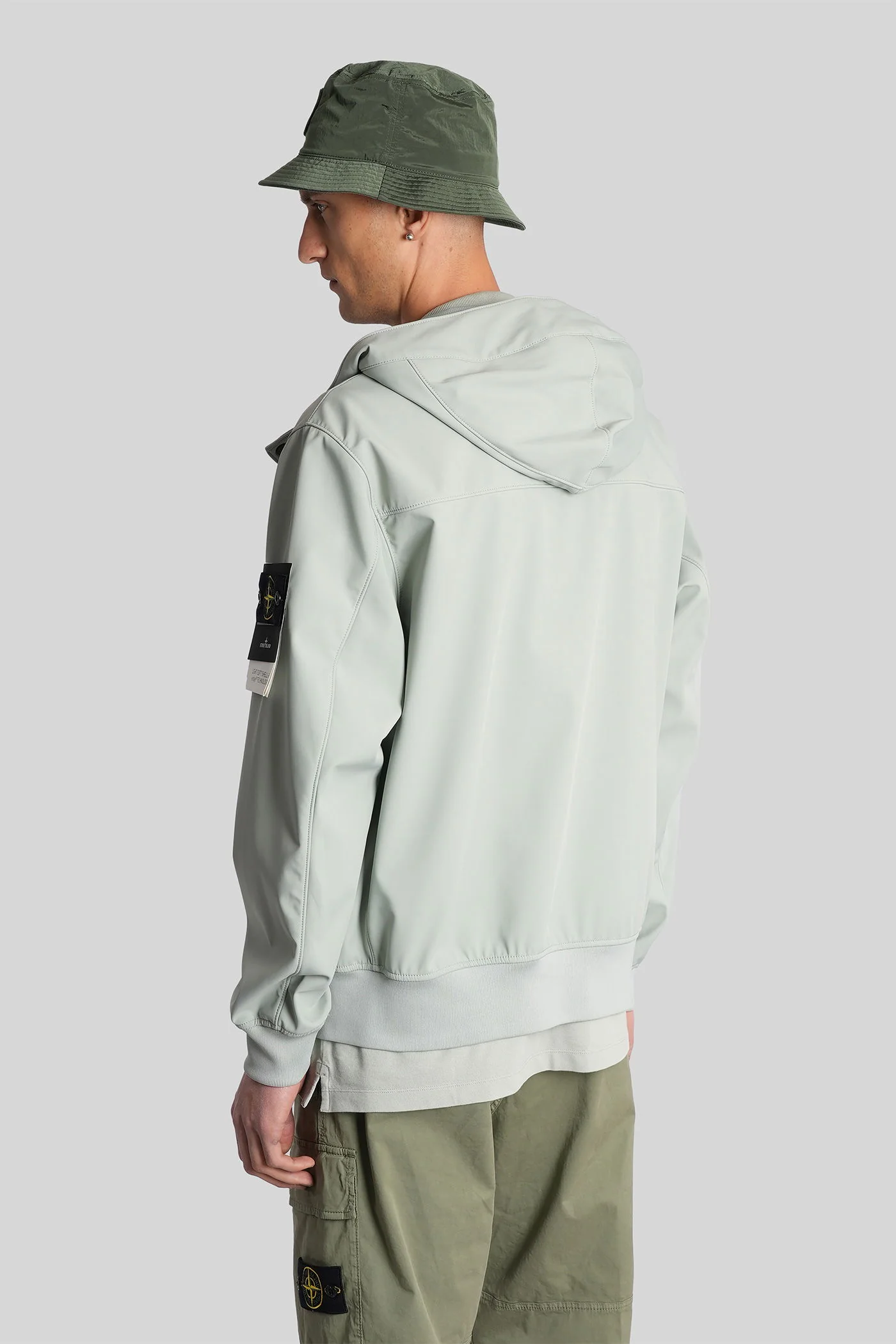 Casual jacket in green polyester - Image 3
