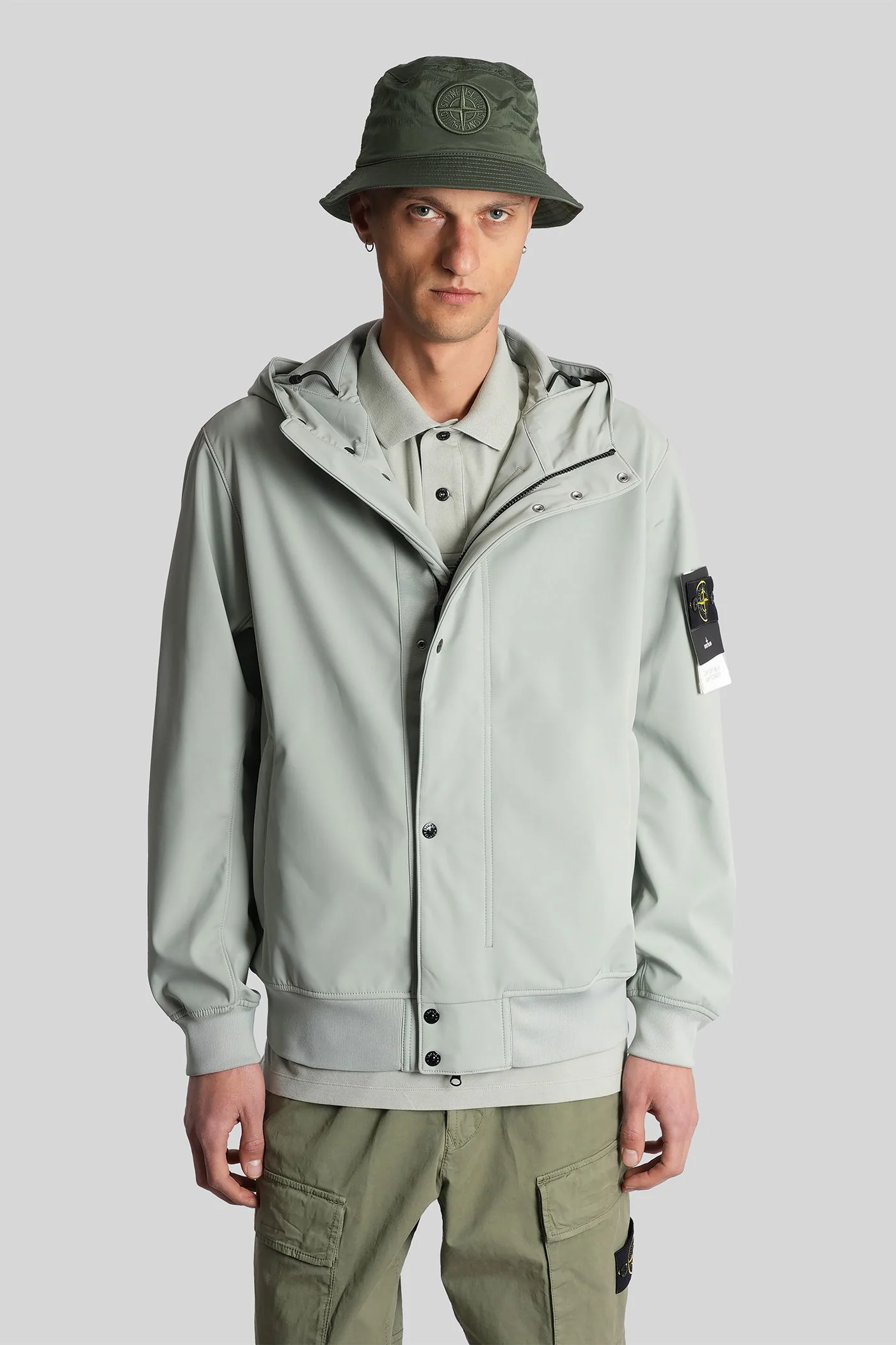 Casual jacket in green polyester - Image 6