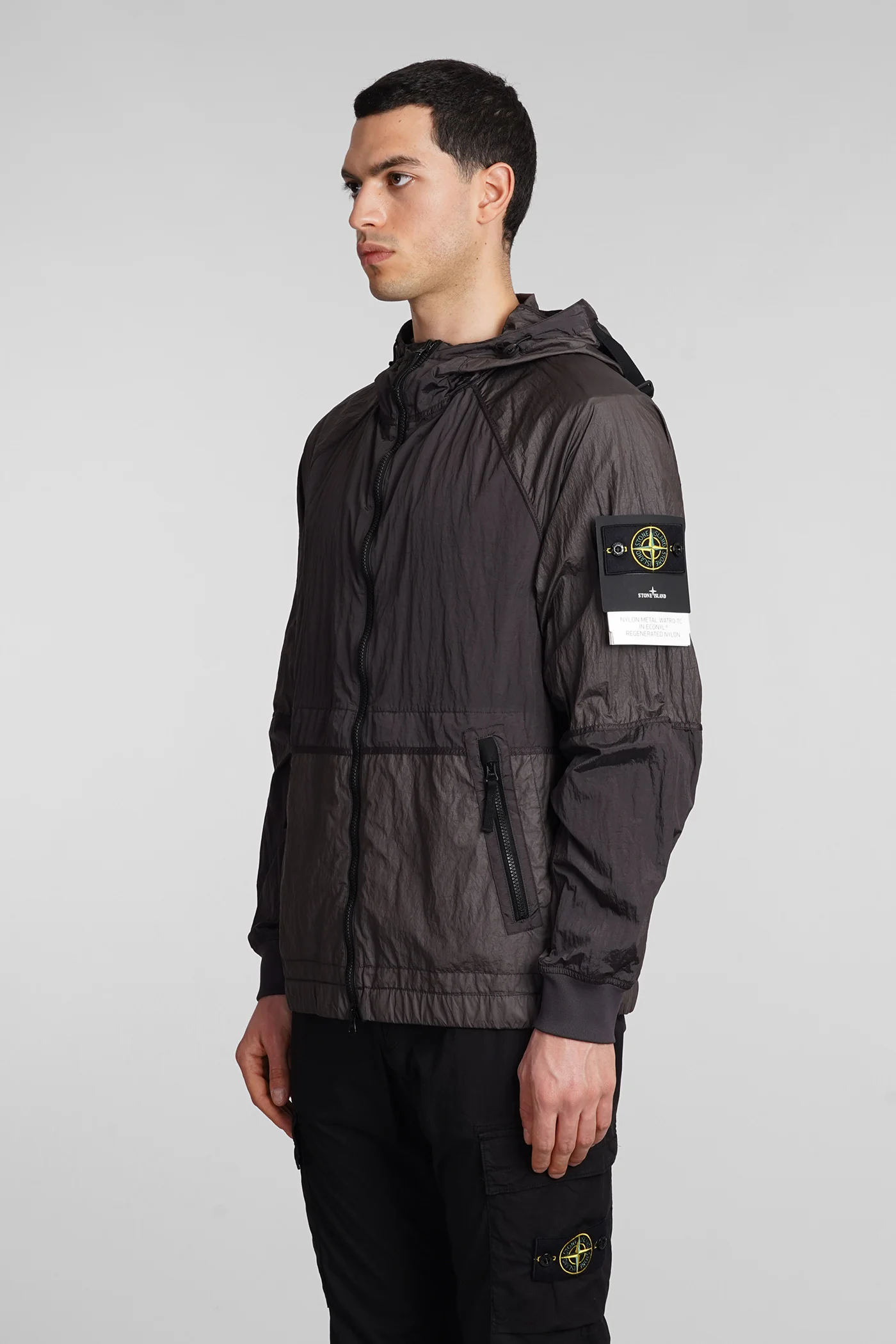 Casual jacket in grey polyamide - Image 4