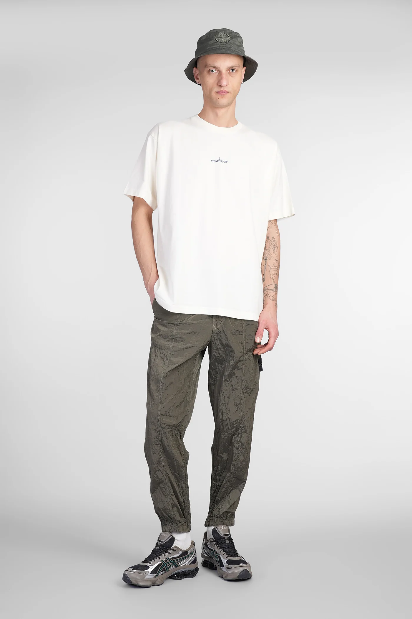 Pants in green polyamide - Image 2