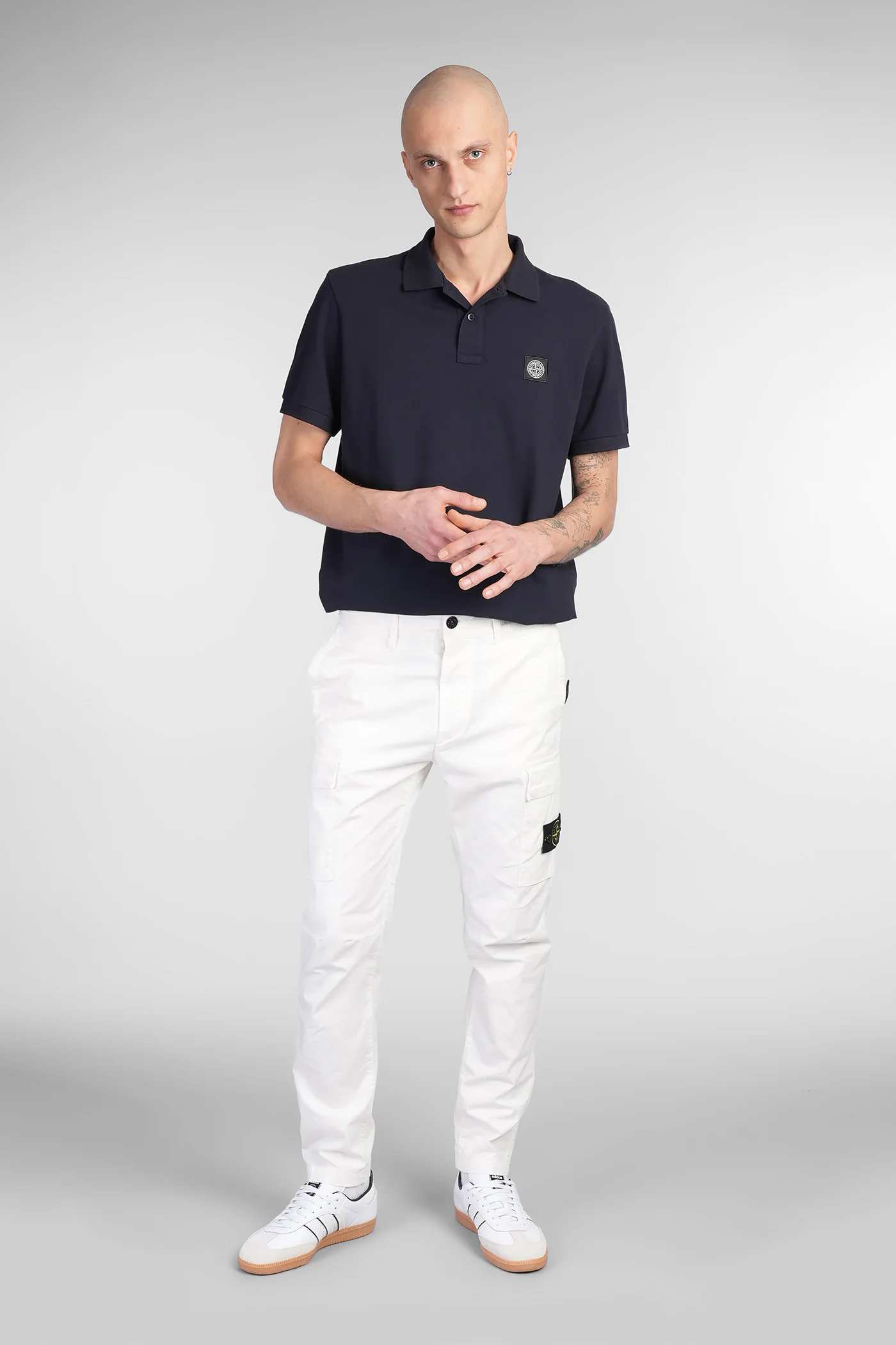 Polo in blue cotton - Image 2