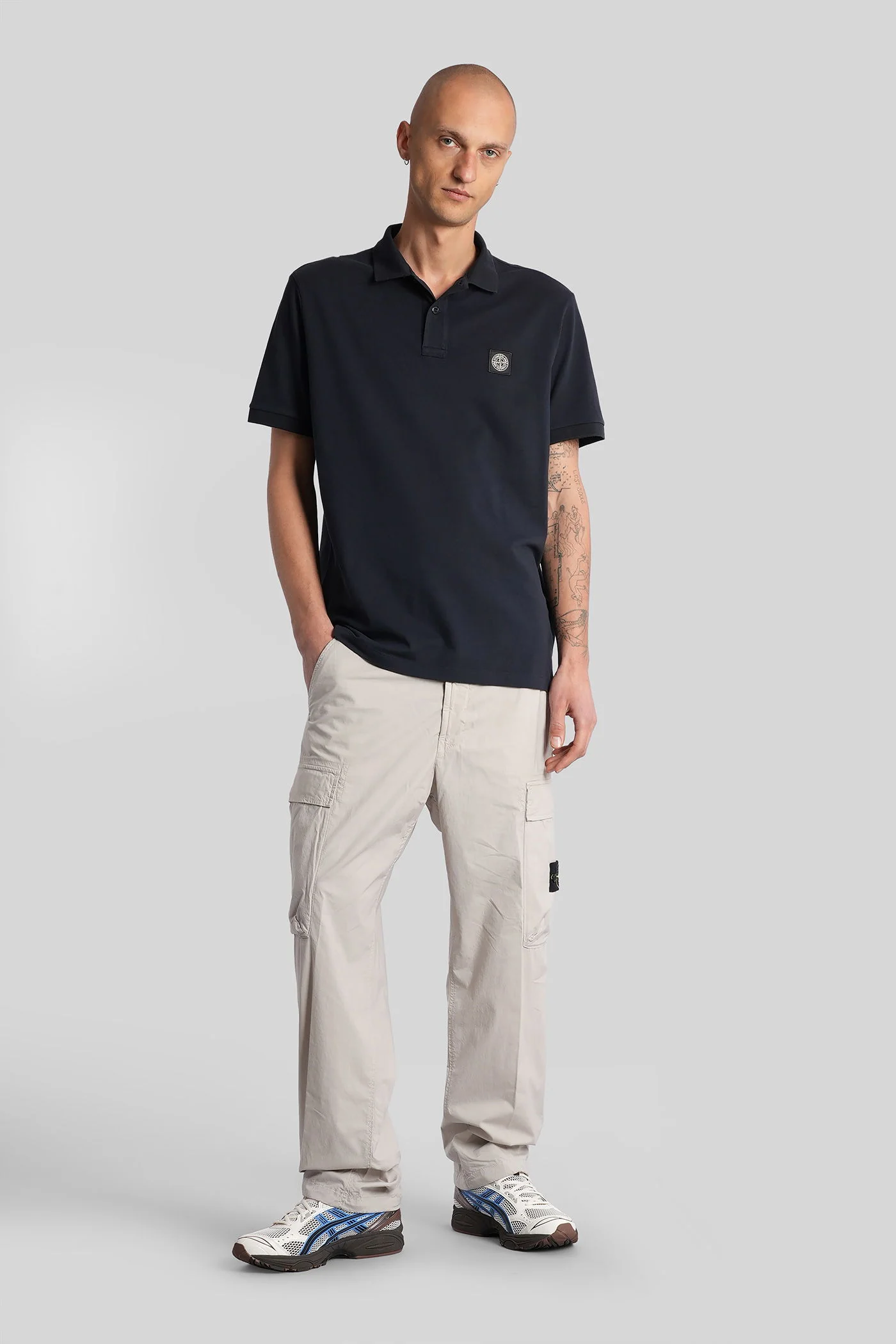 Polo in blue cotton - Image 2